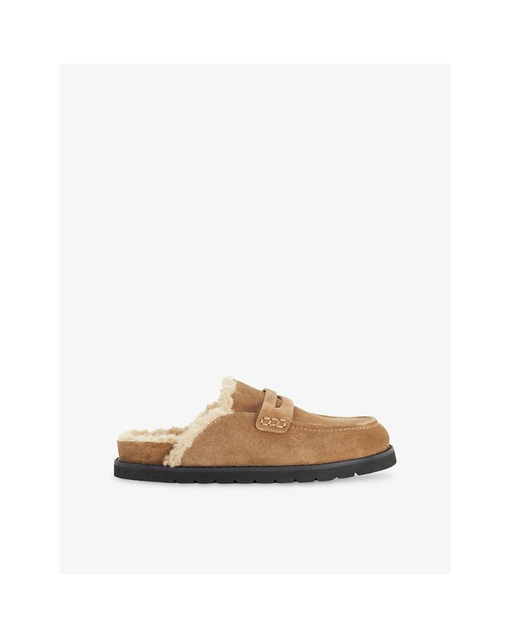 Dune Brown Goldy Suede Loafers