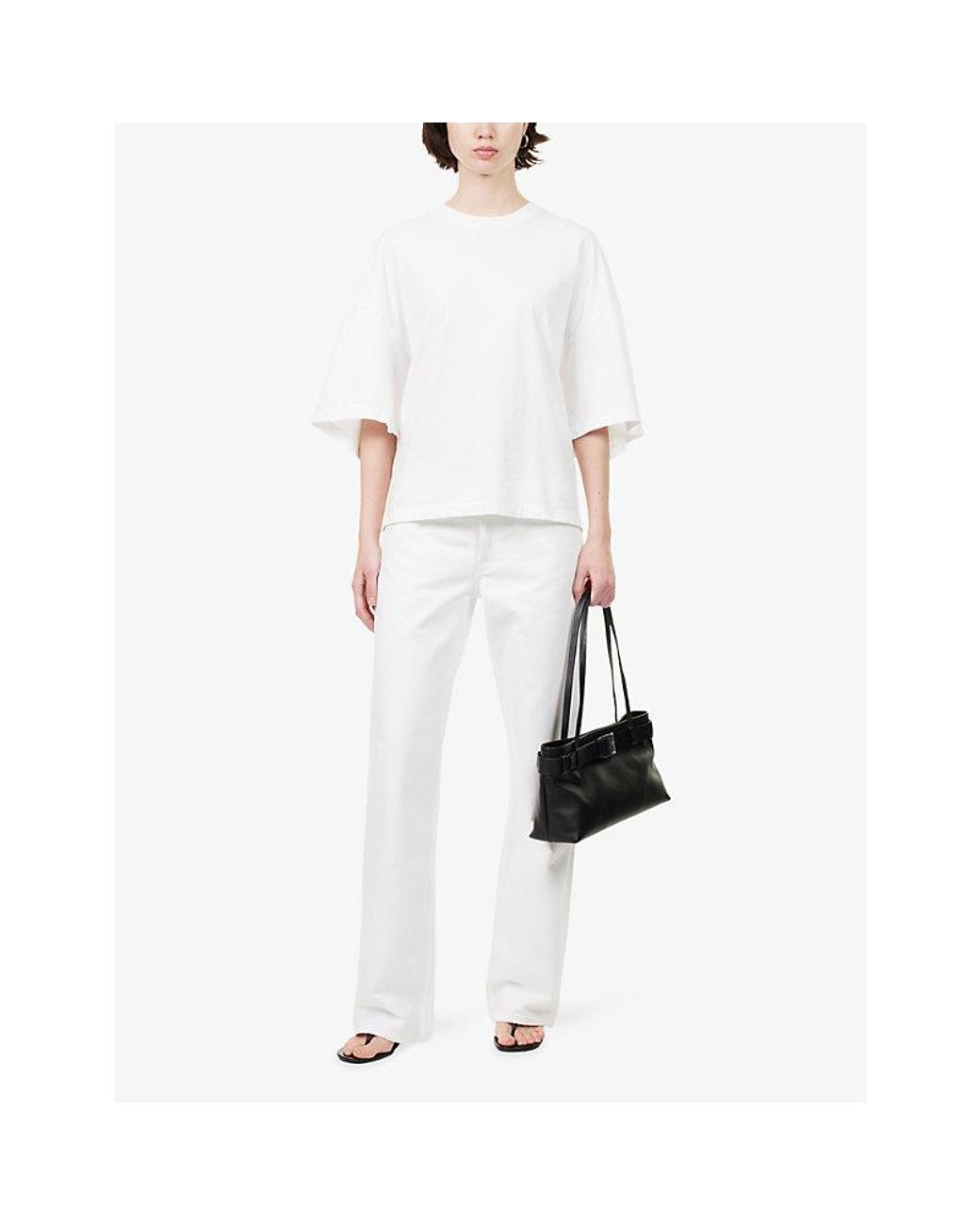 Agolde White Straight-Leg Low-Rise Denim Jeans