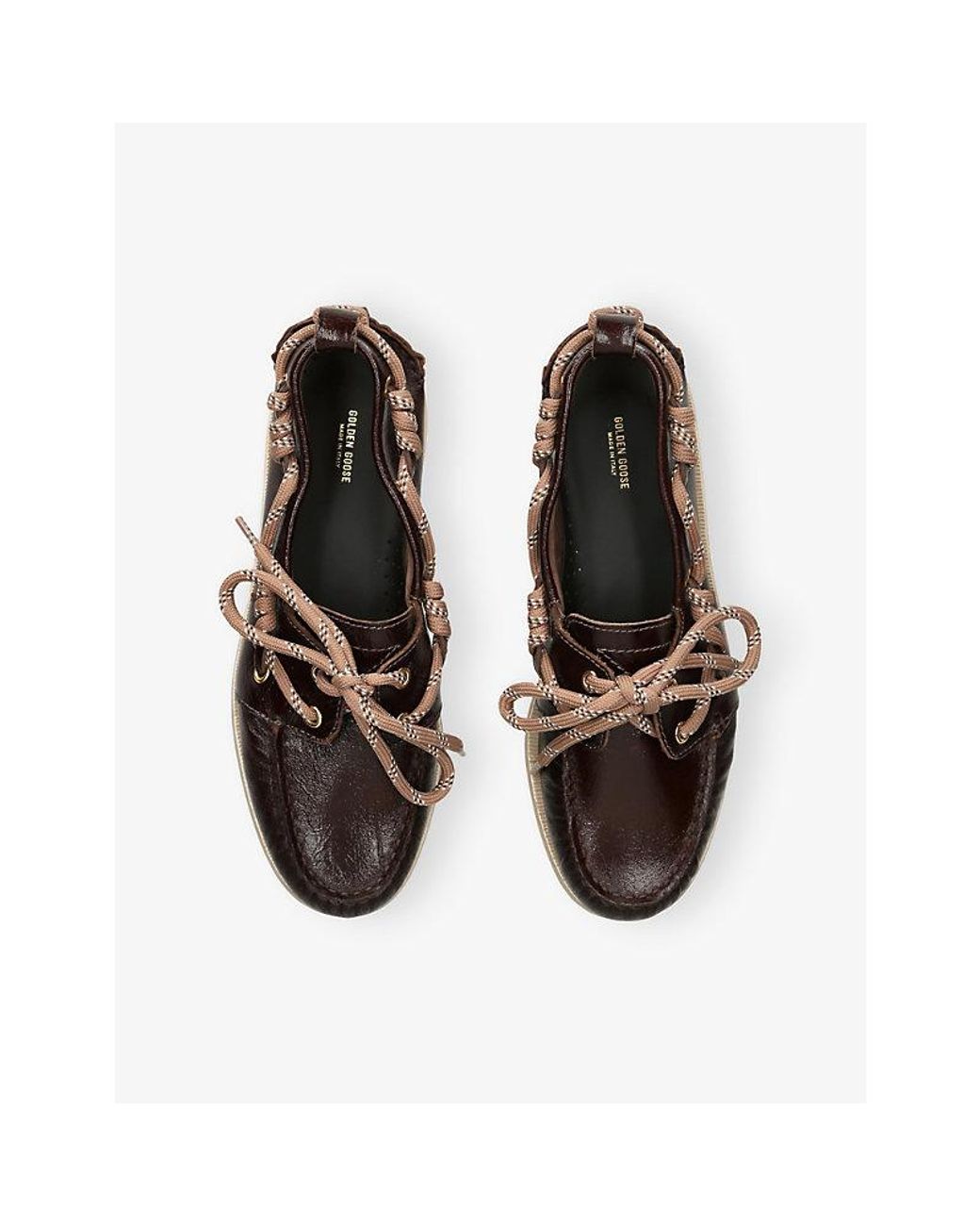 Golden Goose Deluxe Brand Black Boat 55381 Leather Moccasin Shoes