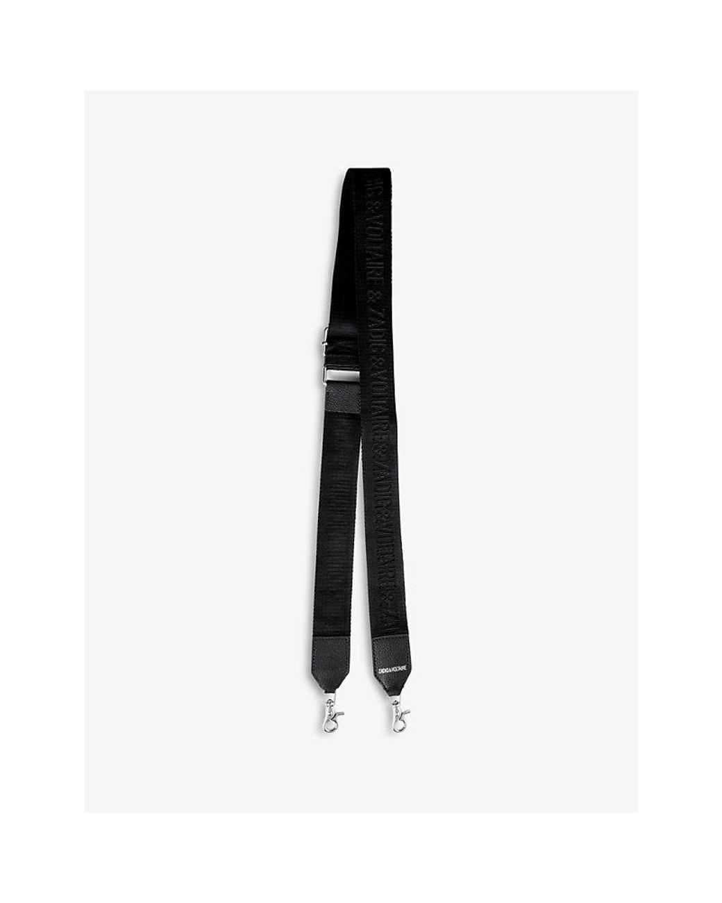 Zadig & Voltaire Black Logo-Embroidered Woven Shoulder Strap