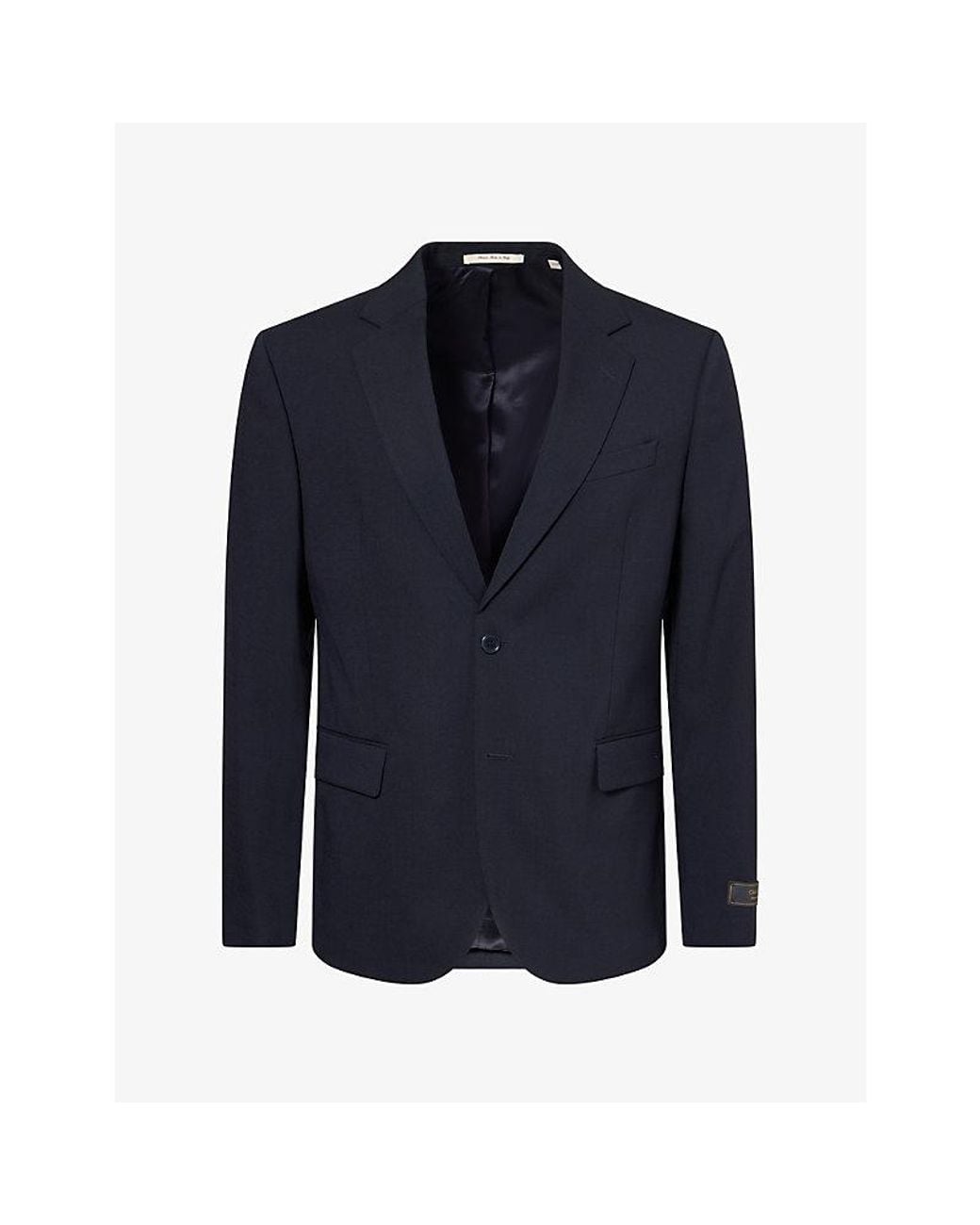 Gant Blue Travel Single-Breasted Wool Suit Blazer for men