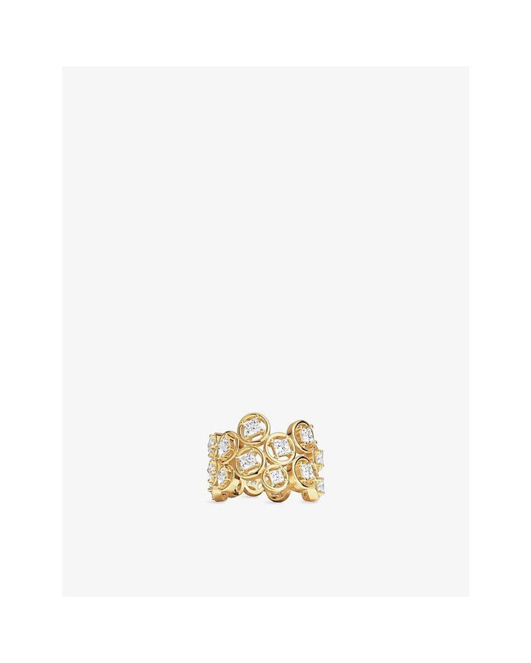 Apm Monaco Metallic Les Bulles D'Eau 18Ct-Plated Alloy And Princess-Cut Cubic Zirconia Ring
