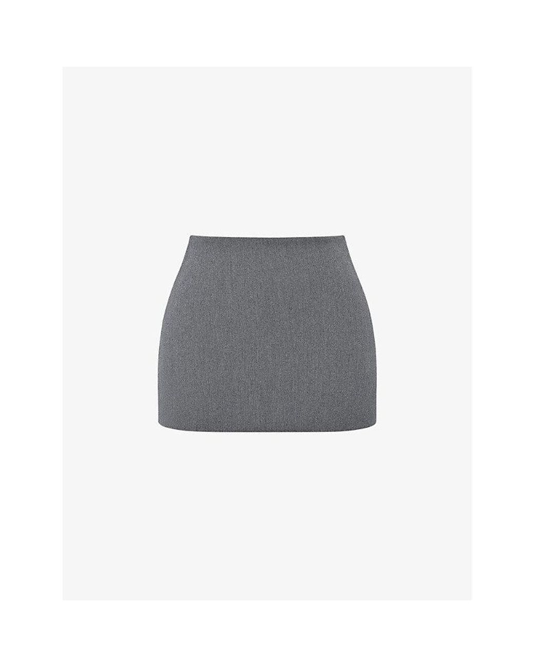 House Of Cb Gray Jessamine A-Line Stretch-Woven Mini Skirt
