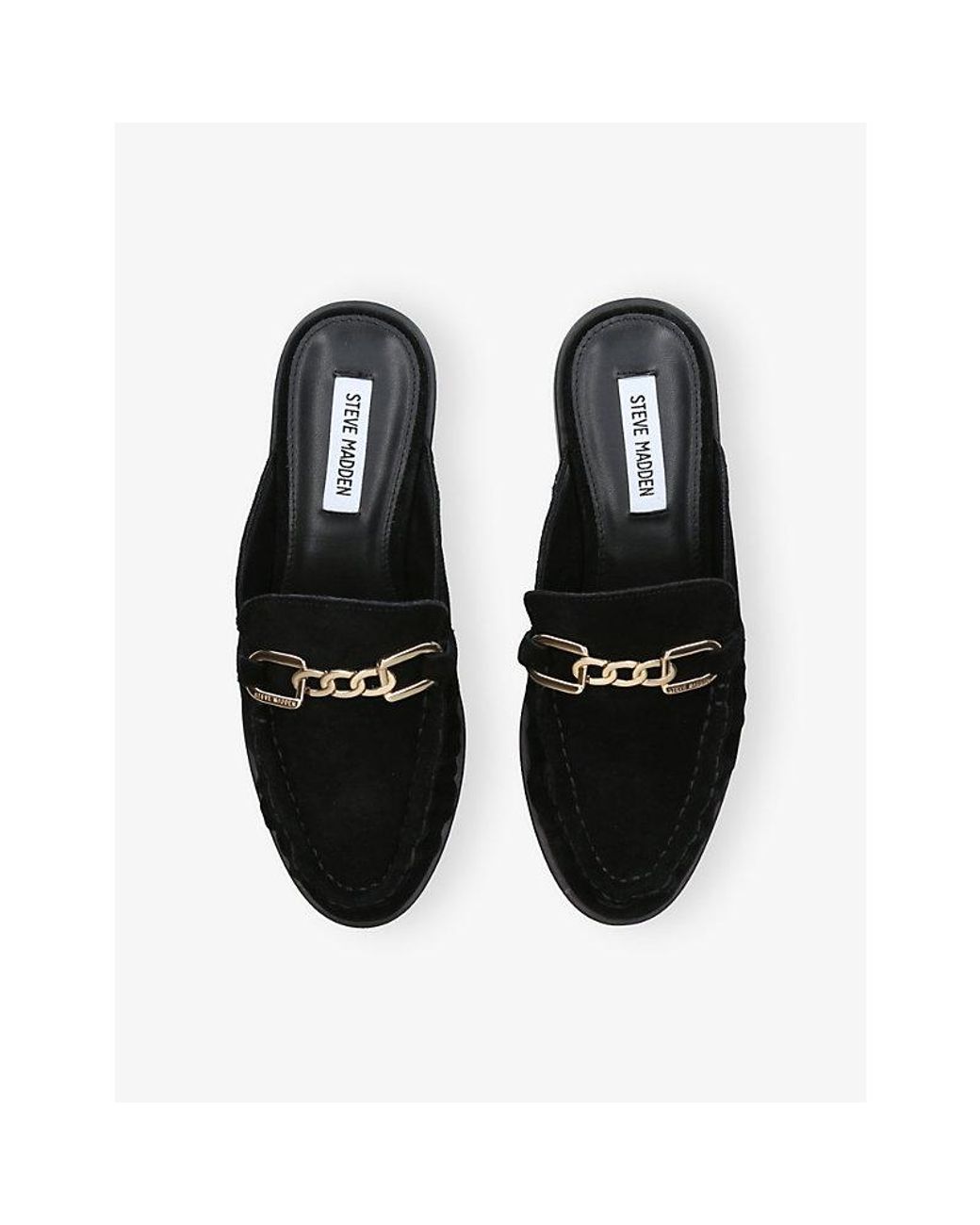 Steve Madden Black Kapture Suede Backless Loafers