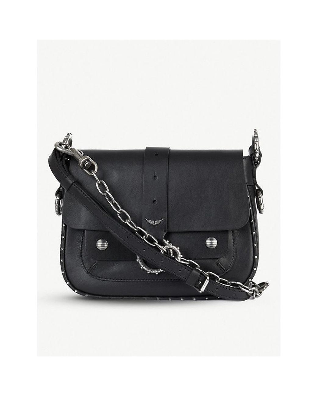 Zadig & Voltaire Kate Studded Leather Crossbody Bag in Black Lyst
