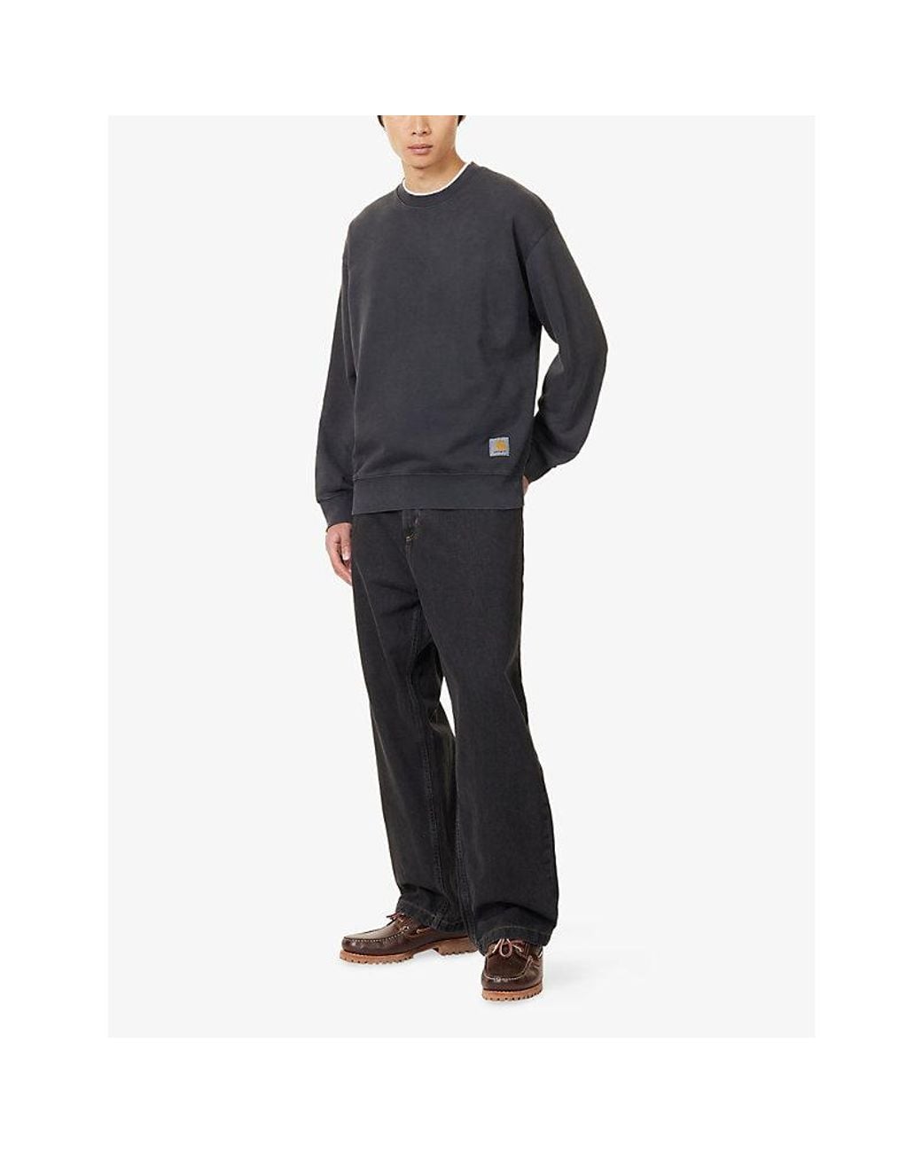 Carhartt Blue Brandon Wide-Leg Relaxed-Fit Denim Jeans for men