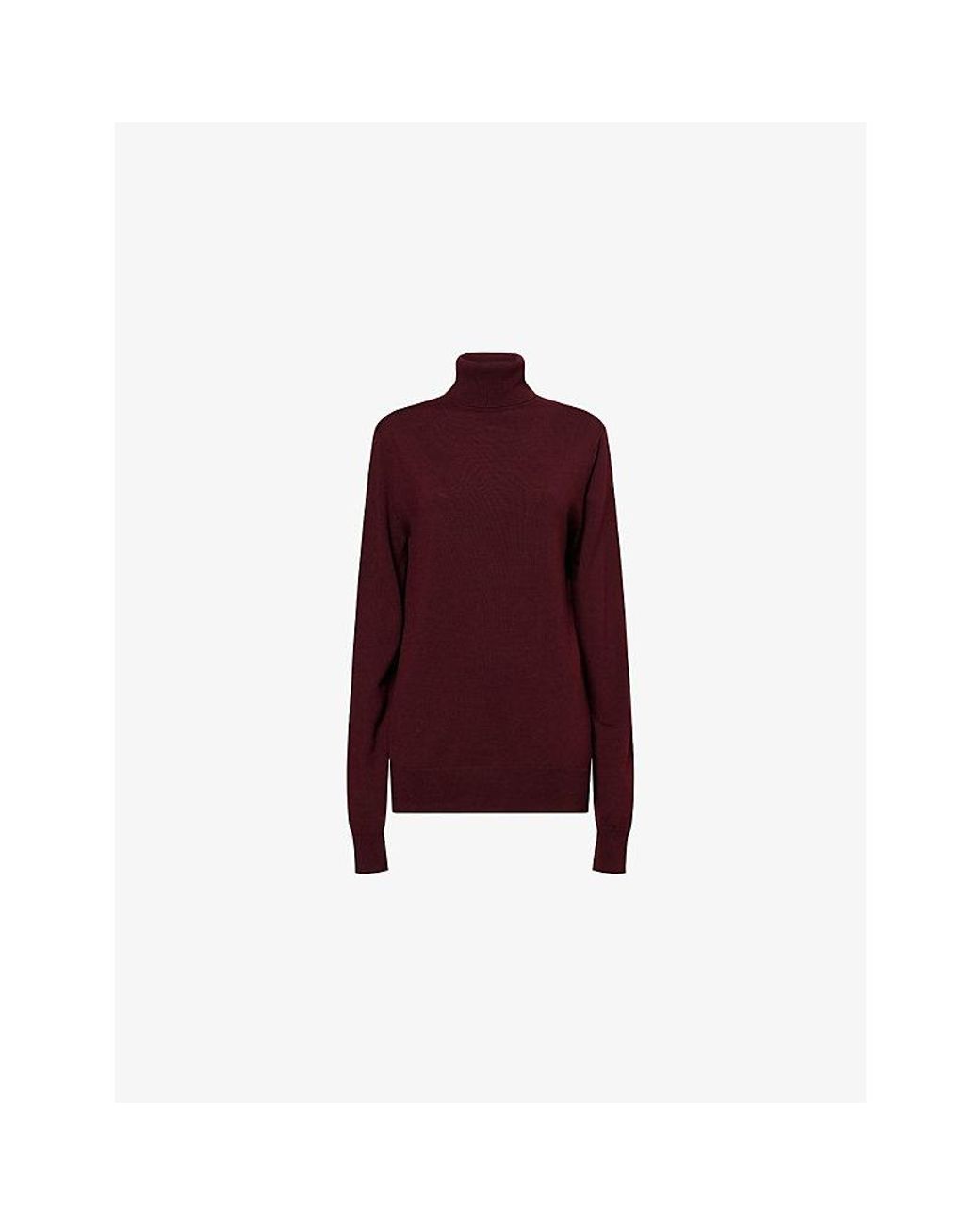Frankie Shop Red Eve Turtleneck Merino Wool Jumper