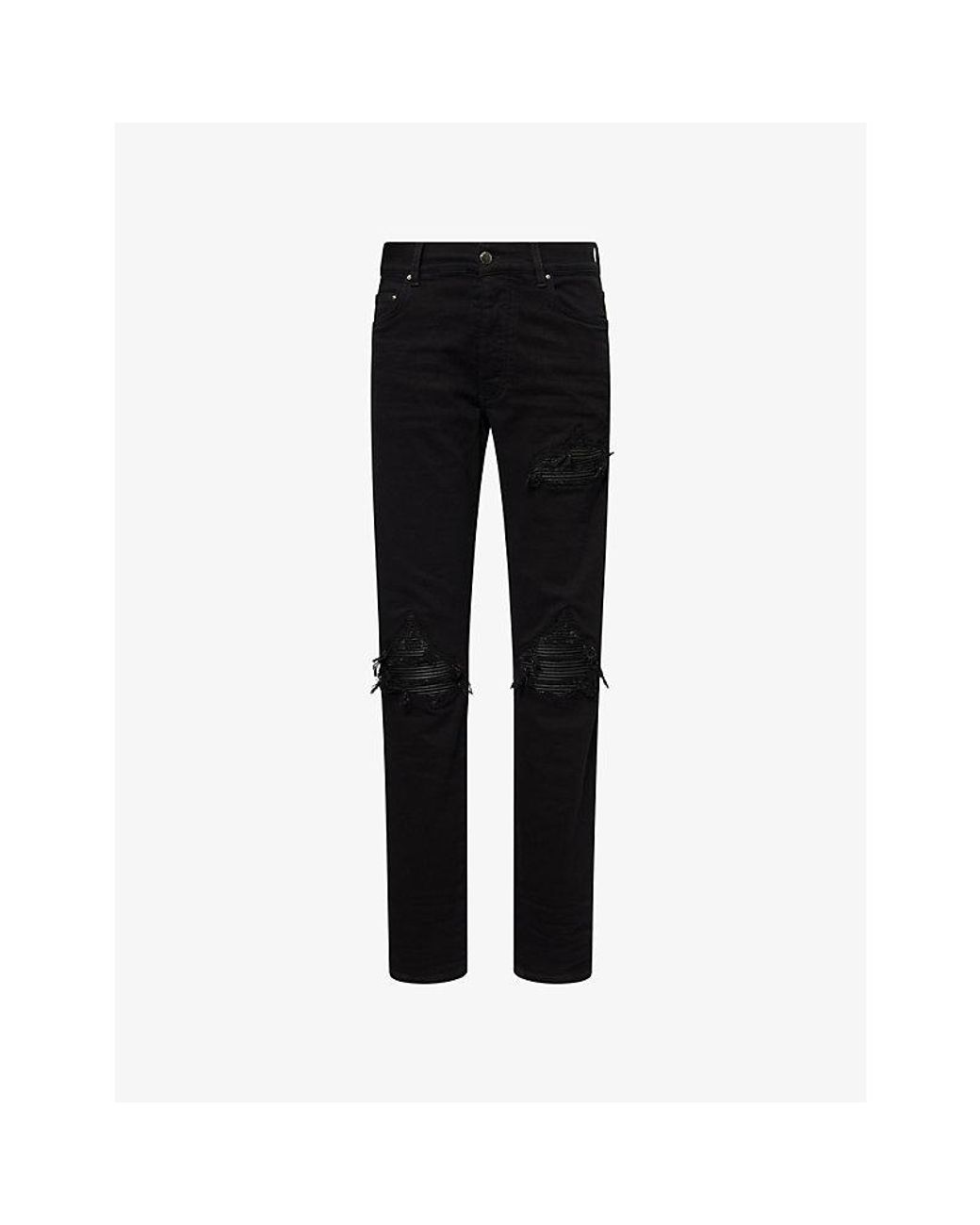 Amiri Black Mx1 Distressed Skinny Jeans for men