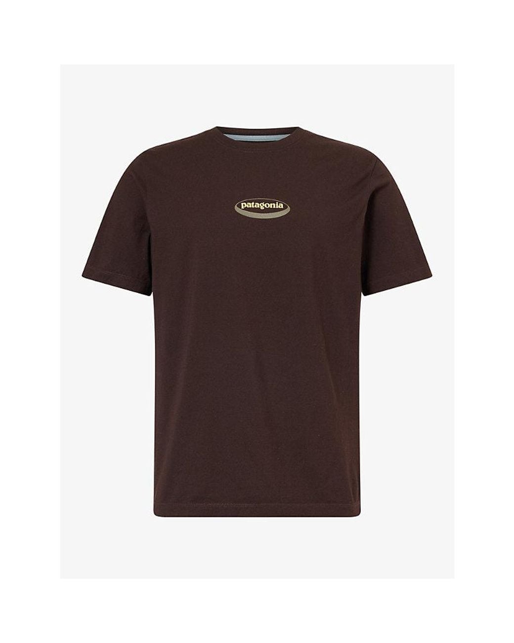Patagonia Brown Oval Logo-Print Cotton T-Shirt for men