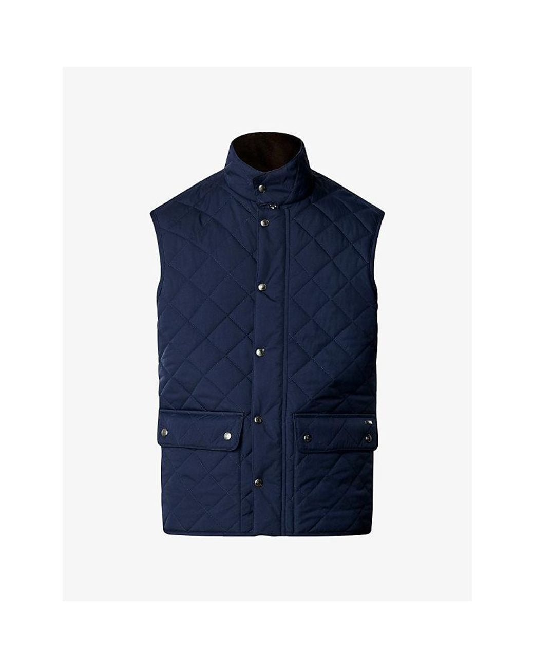 Hackett Blue Kinloch Diamond-Quilted Shell Gilet for men