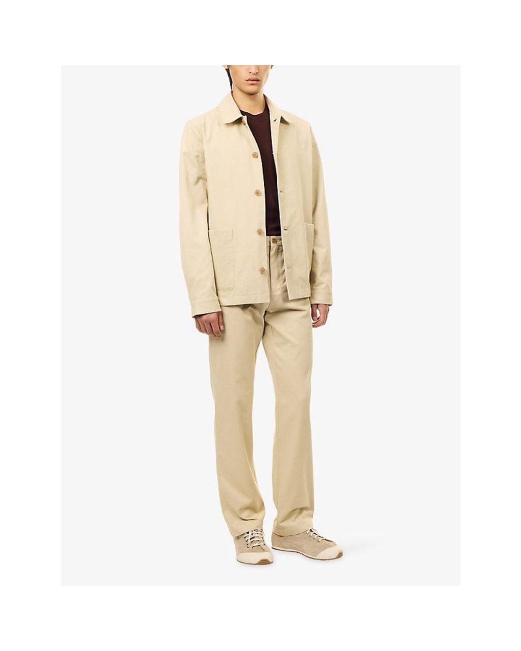 Sunspel Natural Drill Straight-Leg Cotton Trousers for men