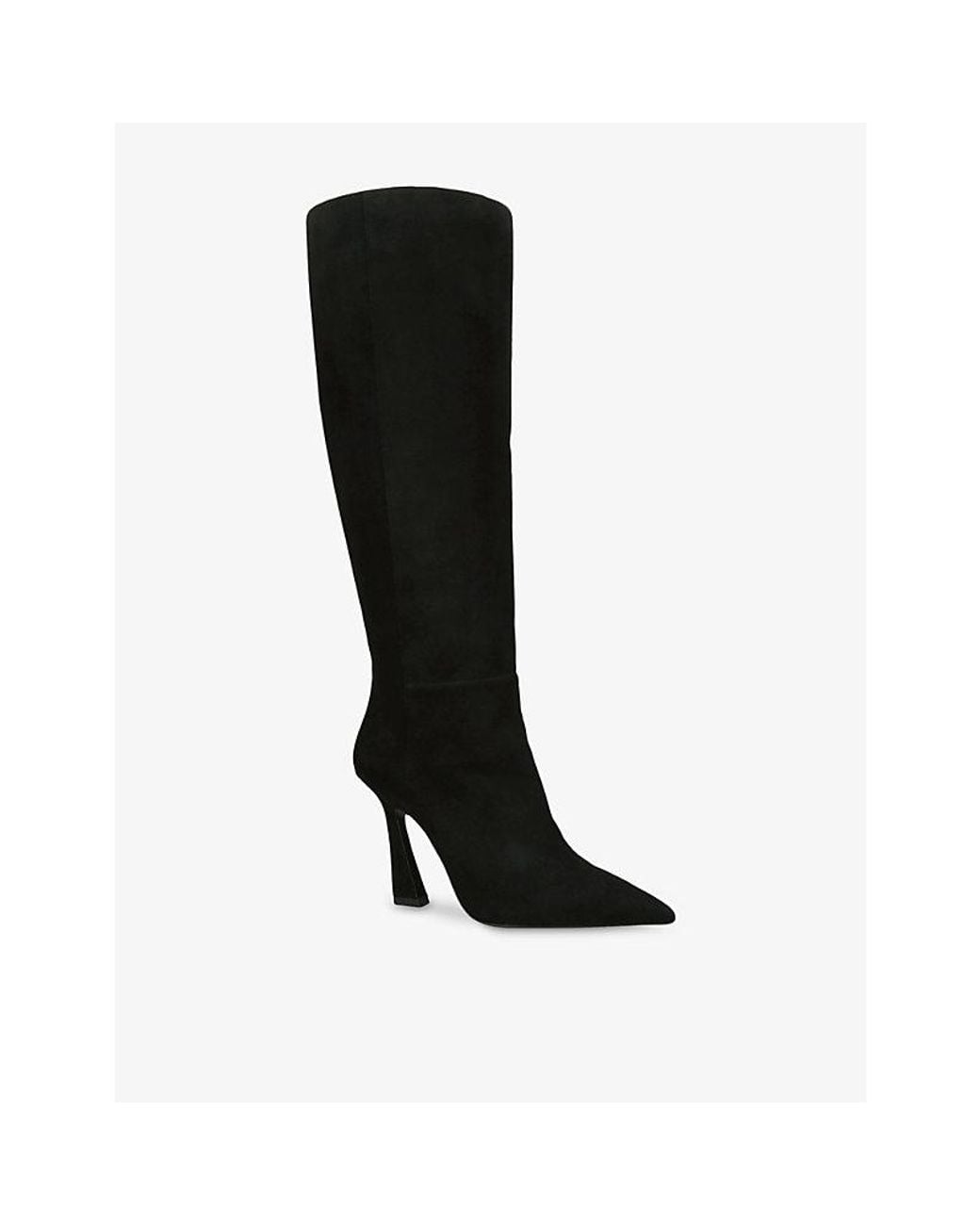 Stuart Weitzman Black Vinnie Suede Heeled Knee-High Boots