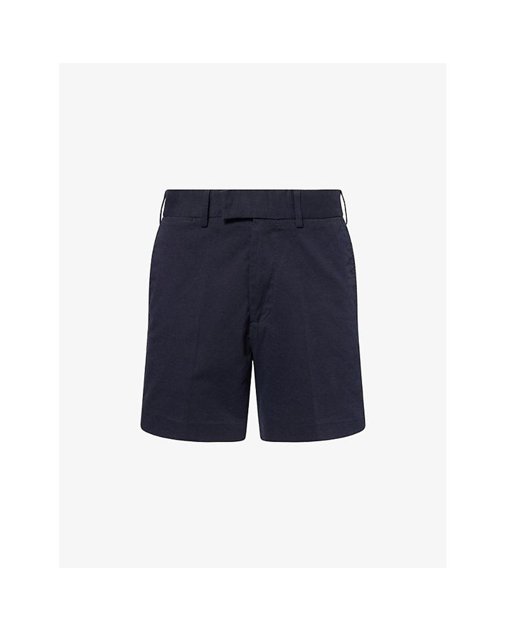 Tom Ford Blue Mid-Rise Stretch Cotton-Twill Chino Shorts for men