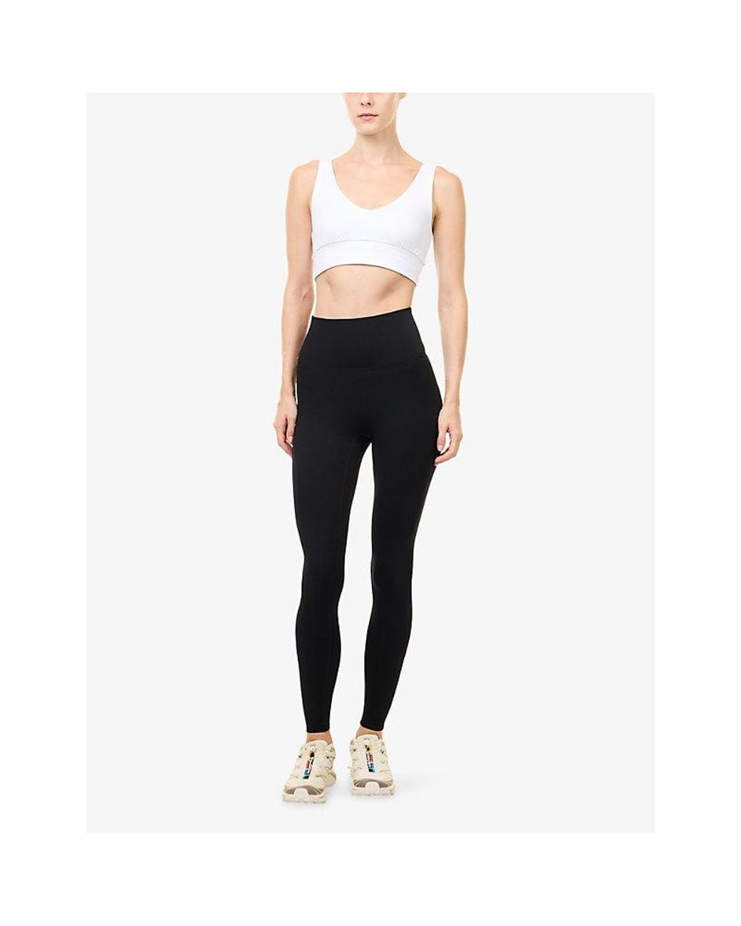 ADANOLA Blue Low Rise Fold Over Yoga Leggings