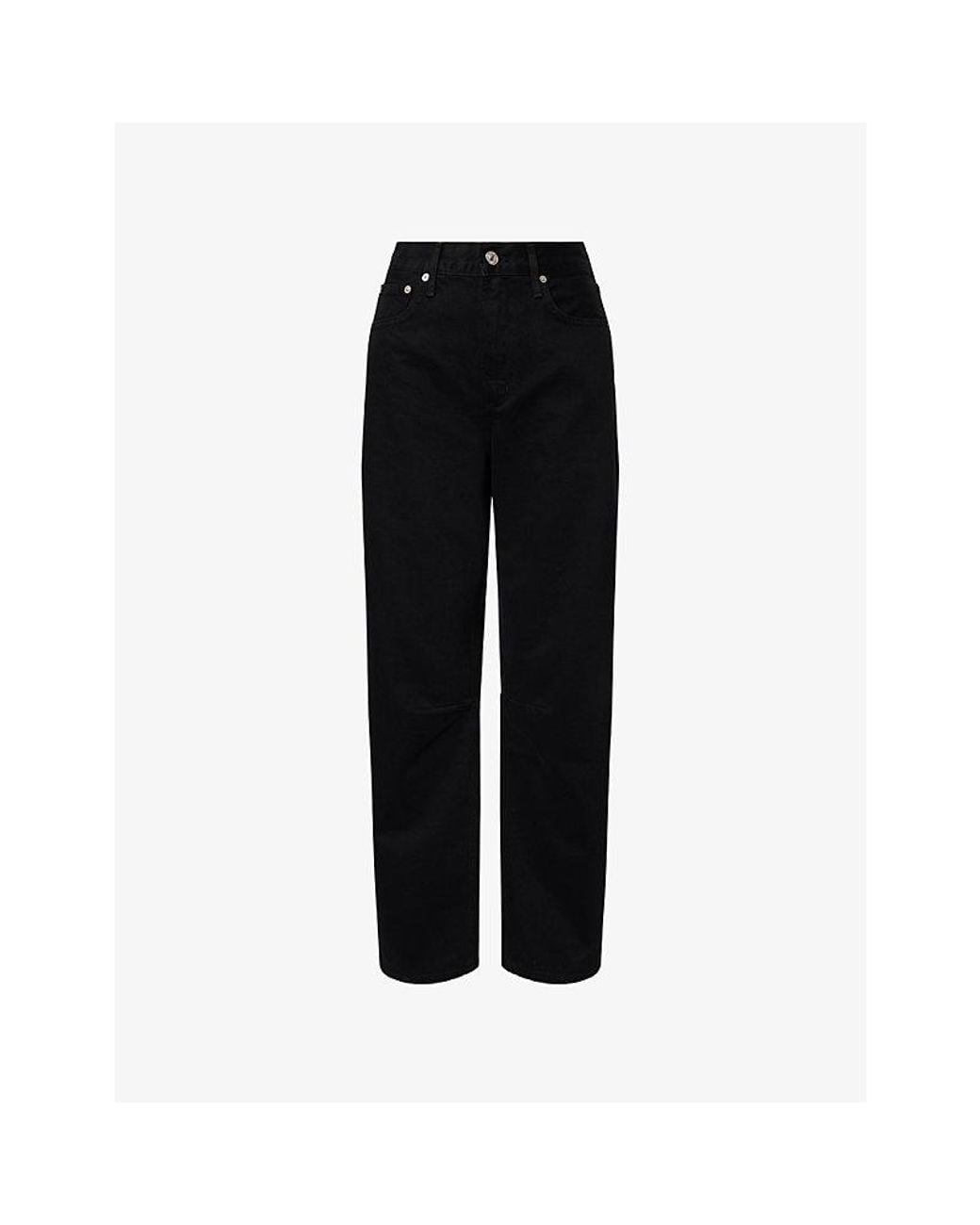 Citizens of Humanity Black Miro Long Relaxed-Fit Denim Jeans