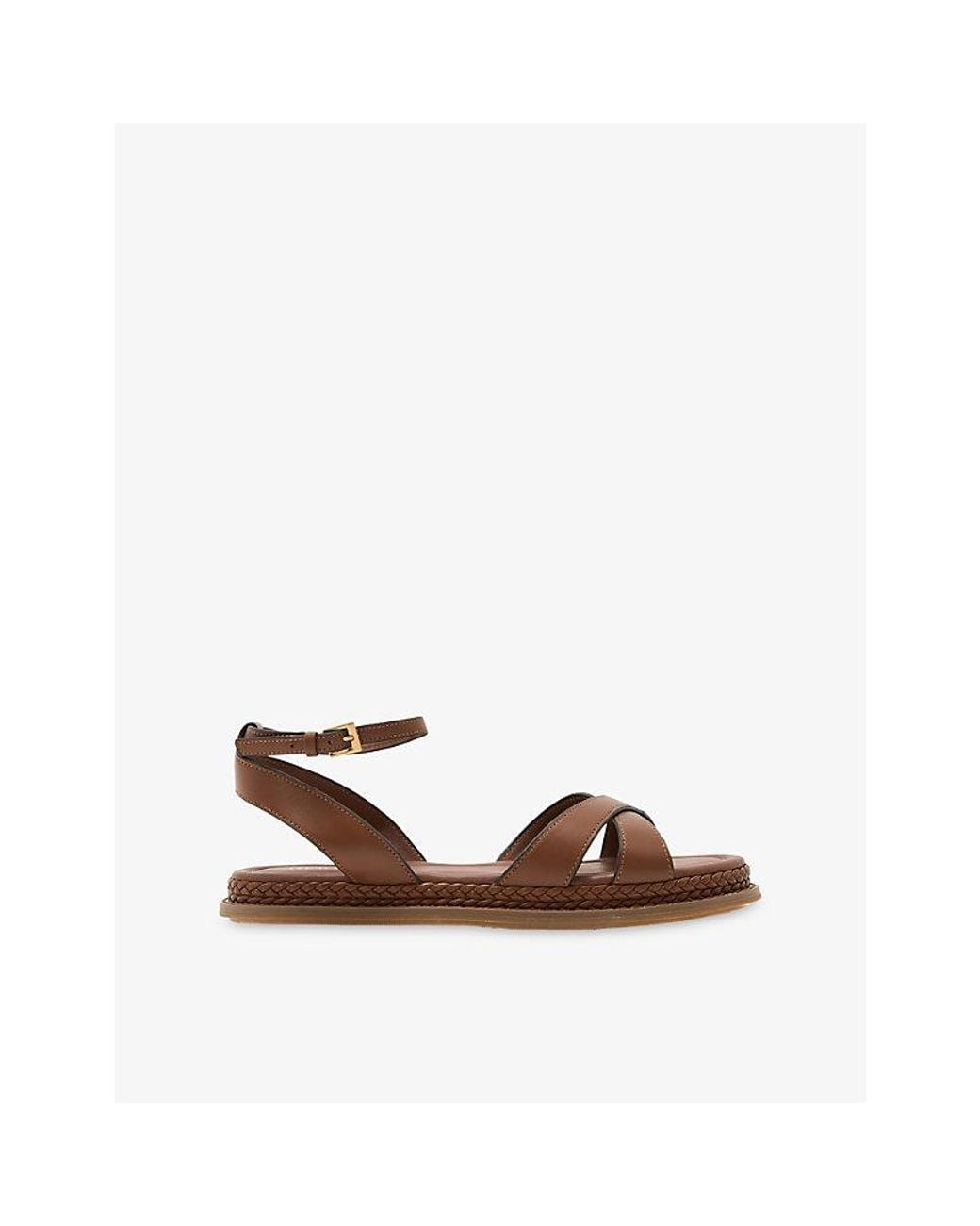 Reiss Brown Emma Leather Sandals