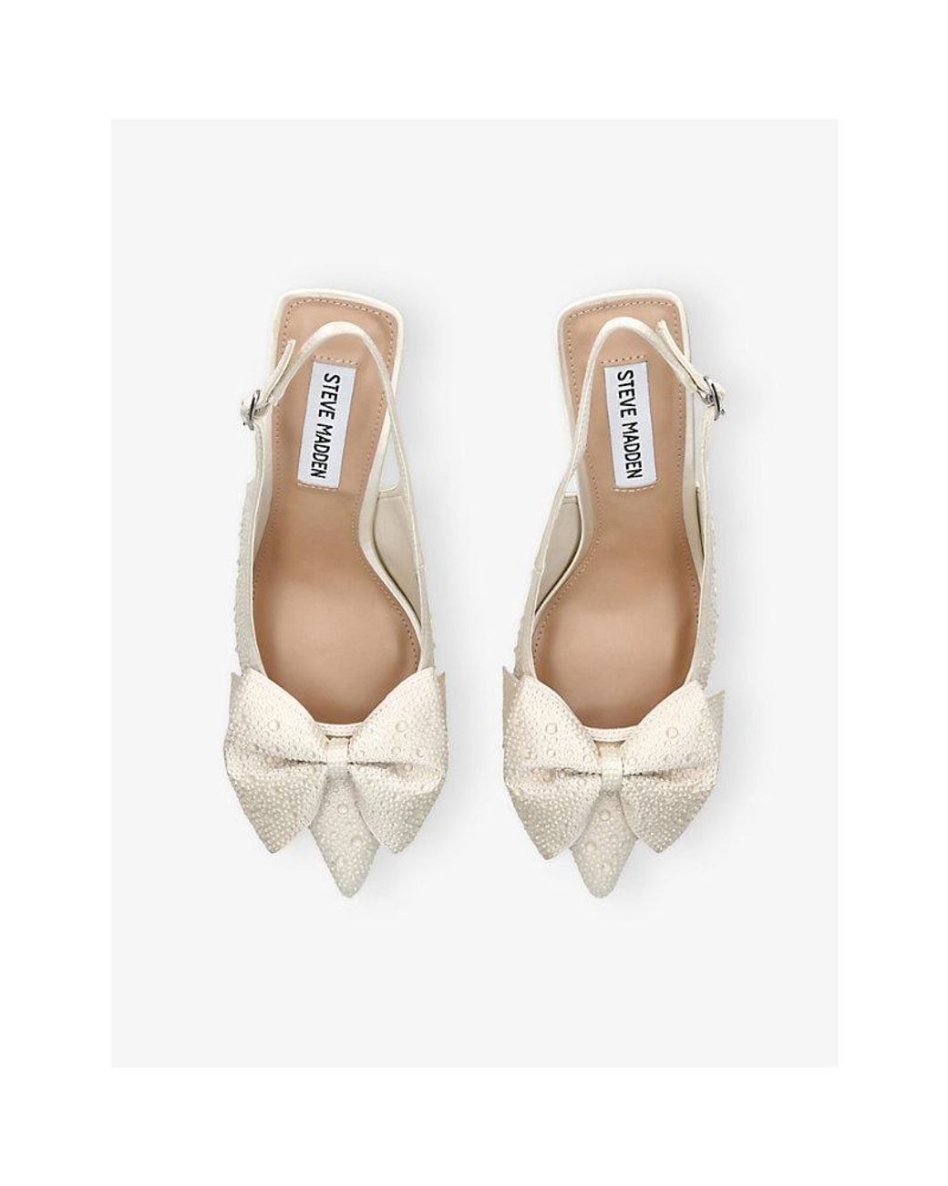 Steve Madden White Neasa Embellished Heels