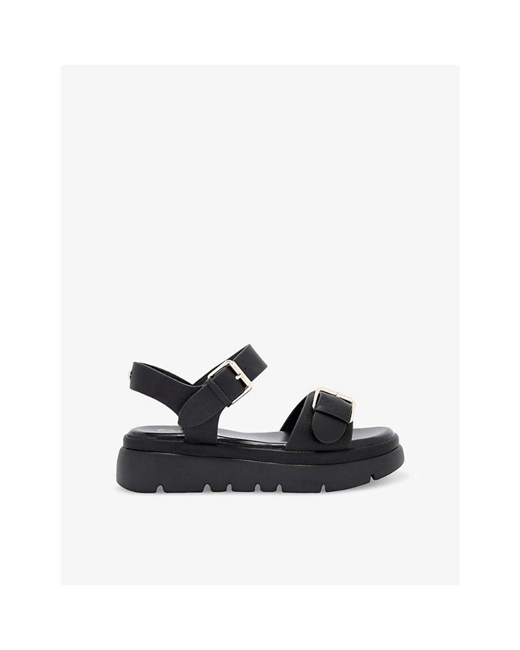 Carvela Kurt Geiger Black Krypton Buckled Faux-Leather Sandals