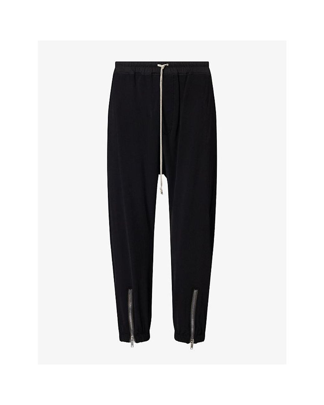 Rick Owens Black Tecuatl Zipped Stretch-Jersey Track Pants for men