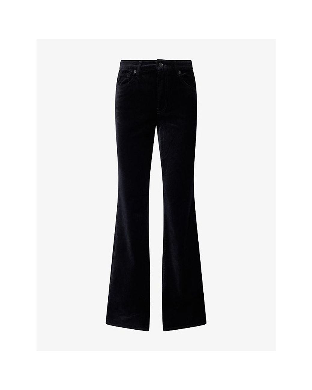 GOOD AMERICAN Black Good Legs Flared Velvet Trousers