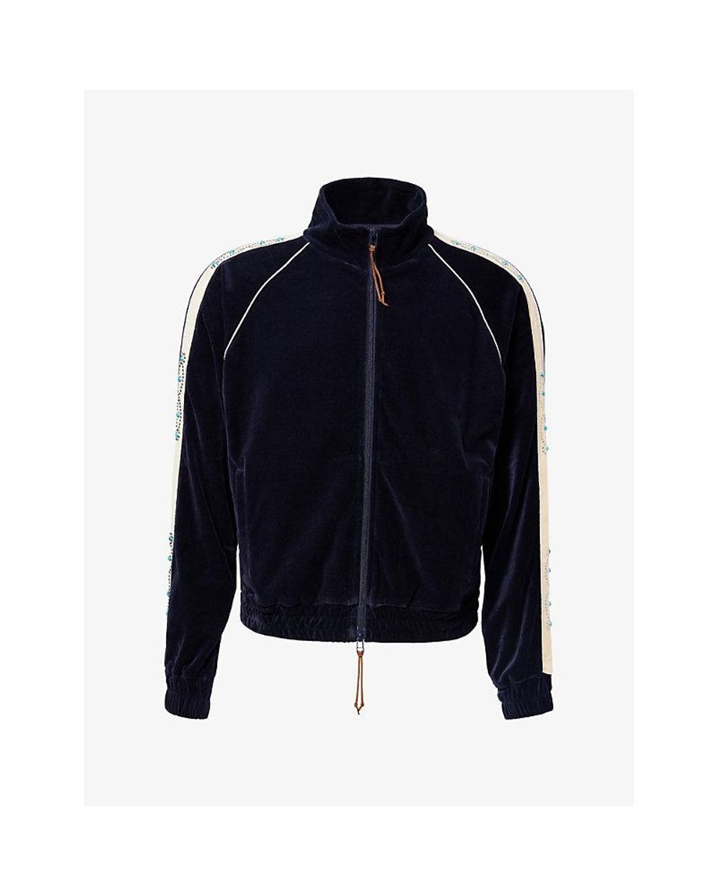 Austin Post Blue Sunset Velour Cotton Track Jacket for men