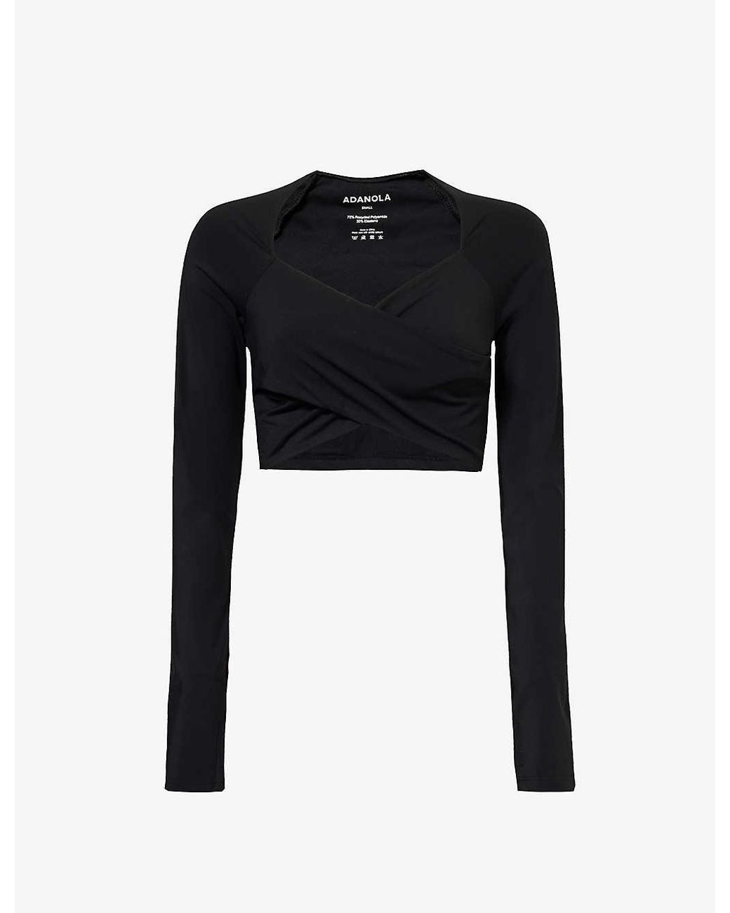 ADANOLA Ultimate Wrap-front Stretch-recycled Polyester Top