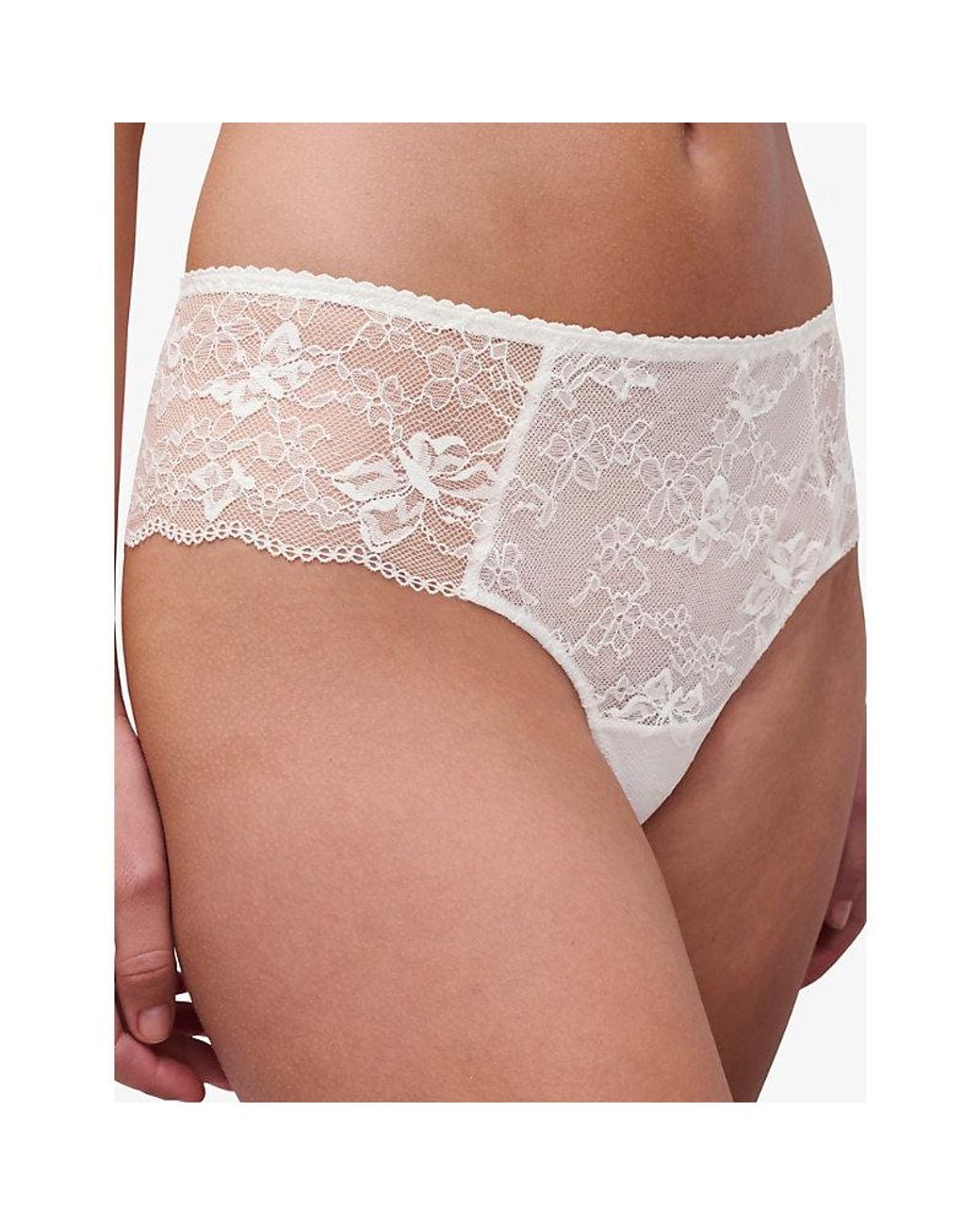 Chantelle White Revealing Lace Shorty Briefs