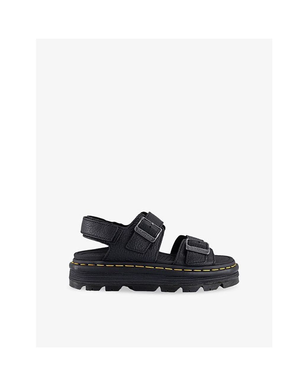 Dr. Martens Black Zebzag Nubuck-Leather Sandals