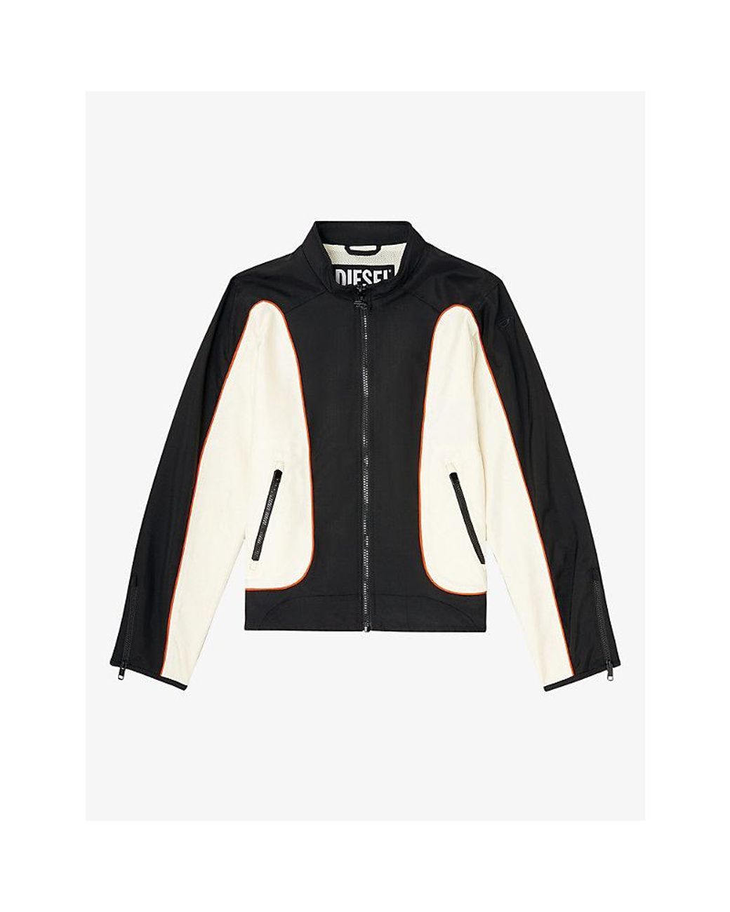 DIESEL Black Colour-Block Zip-Up Nylon Jacket for men