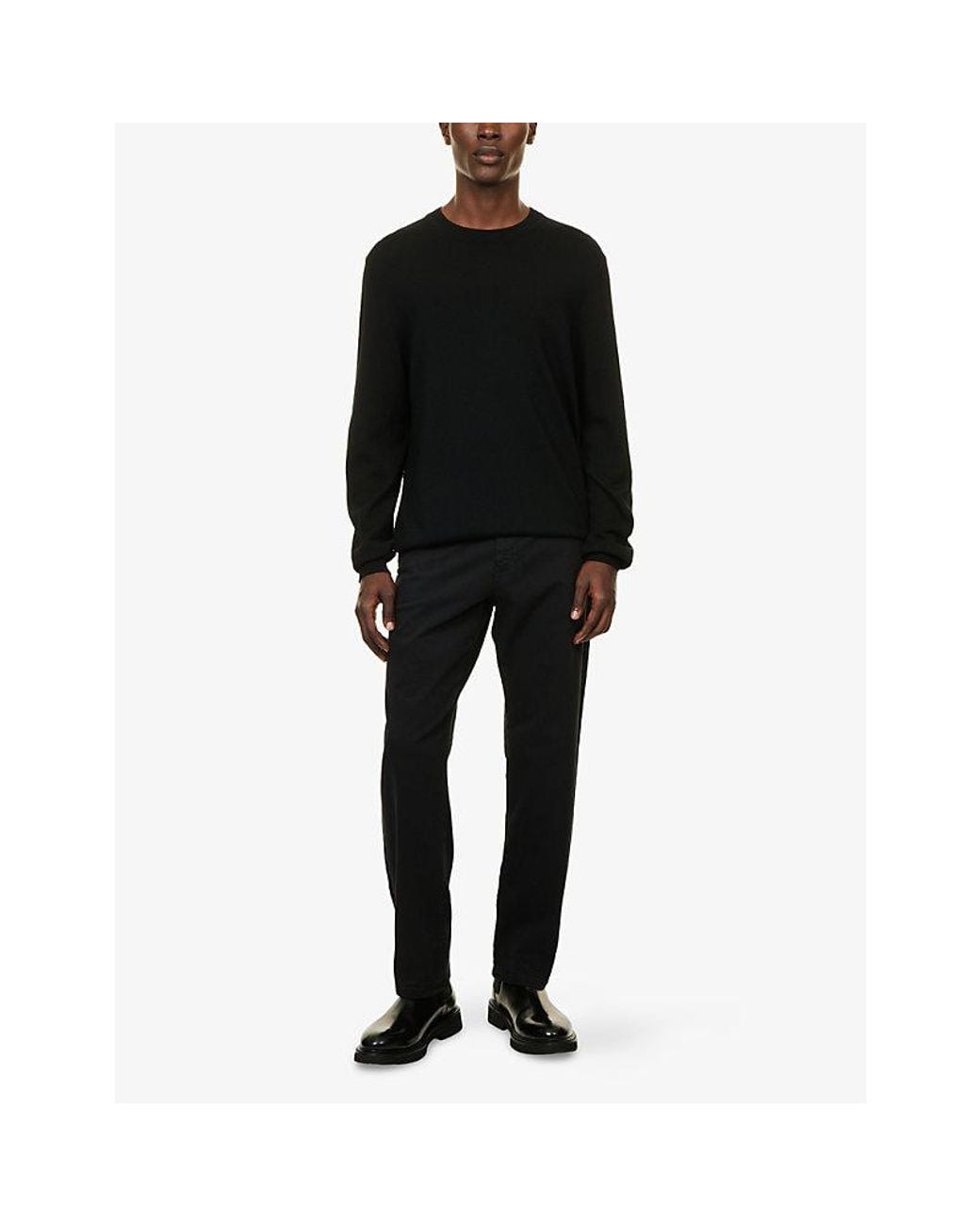 NN07 Black Aden Straight-Leg Cotton Chinos for men