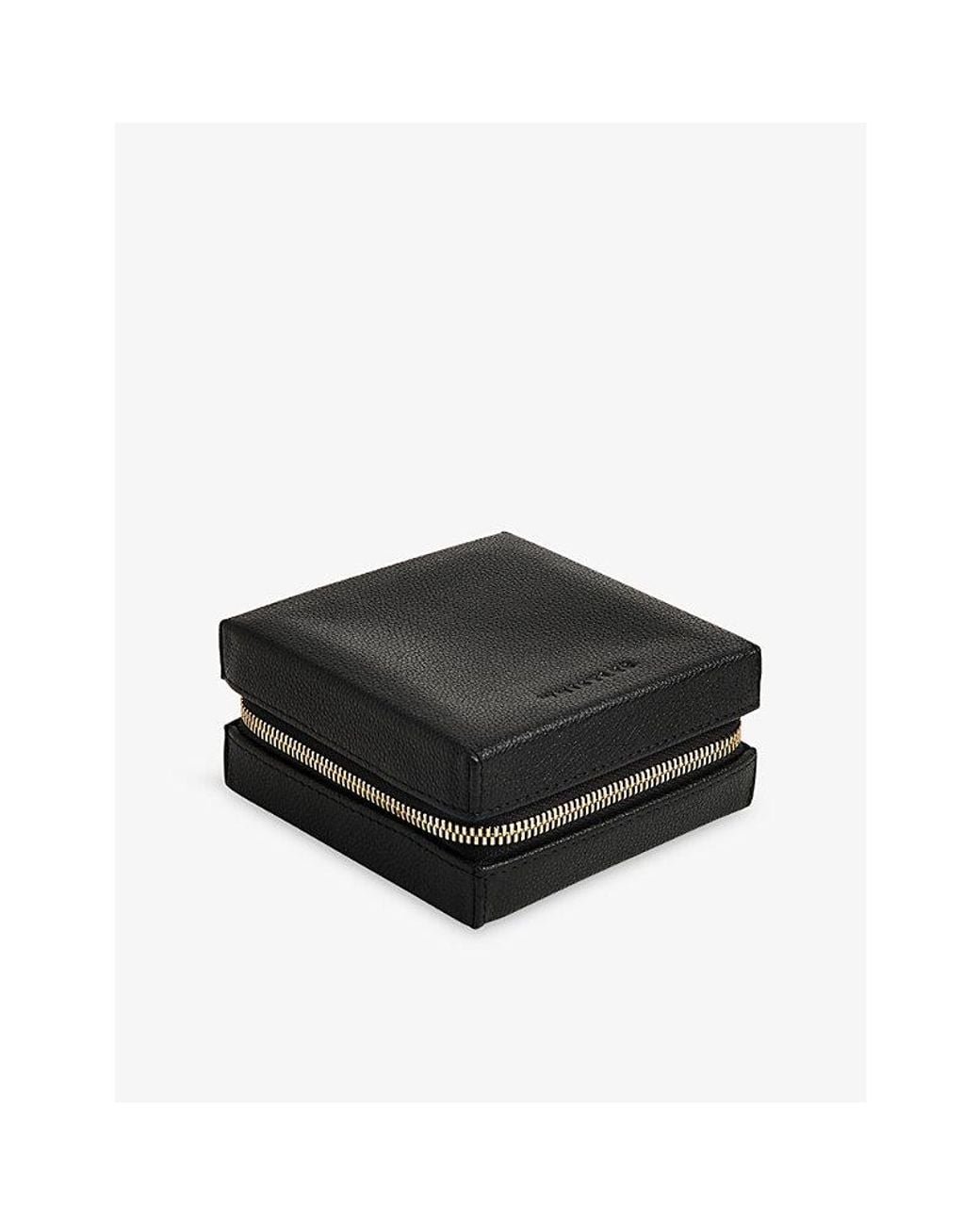 Whistles Black Soft Logo-Embossed Leather Jewellery Box