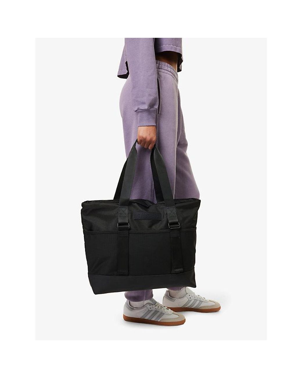 GYMSHARK Black Everyday Brand-Patch Woven Tote Bag
