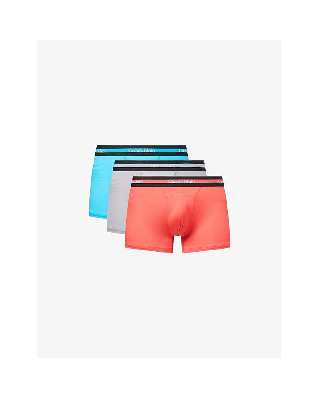 Calvin Klein Red Icon Active Mesh Pack Of Three Jersey Trunks for men