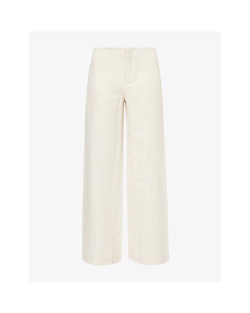 Reformation Natural Vida Straight-Leg Linen Trousers