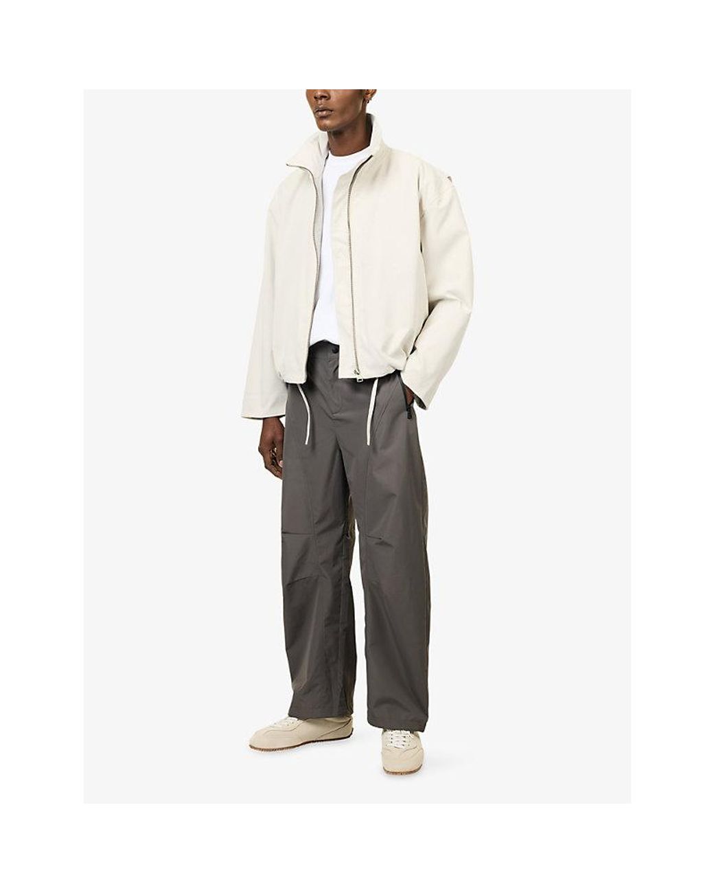 The Couture Club Gray Copyright Technical Seam Shell Trousers for men