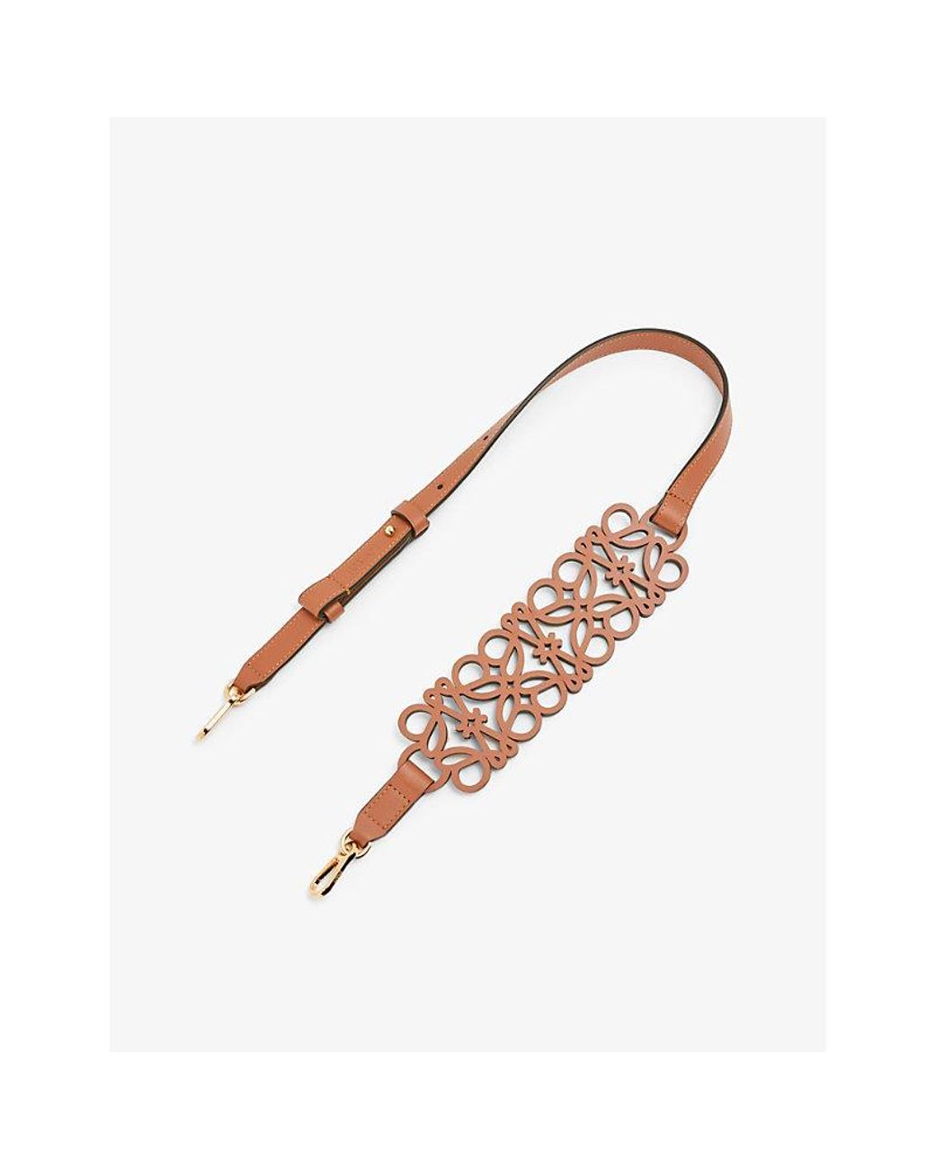 Loewe Anagram Cutout Leather Bag Strap in Natural Lyst