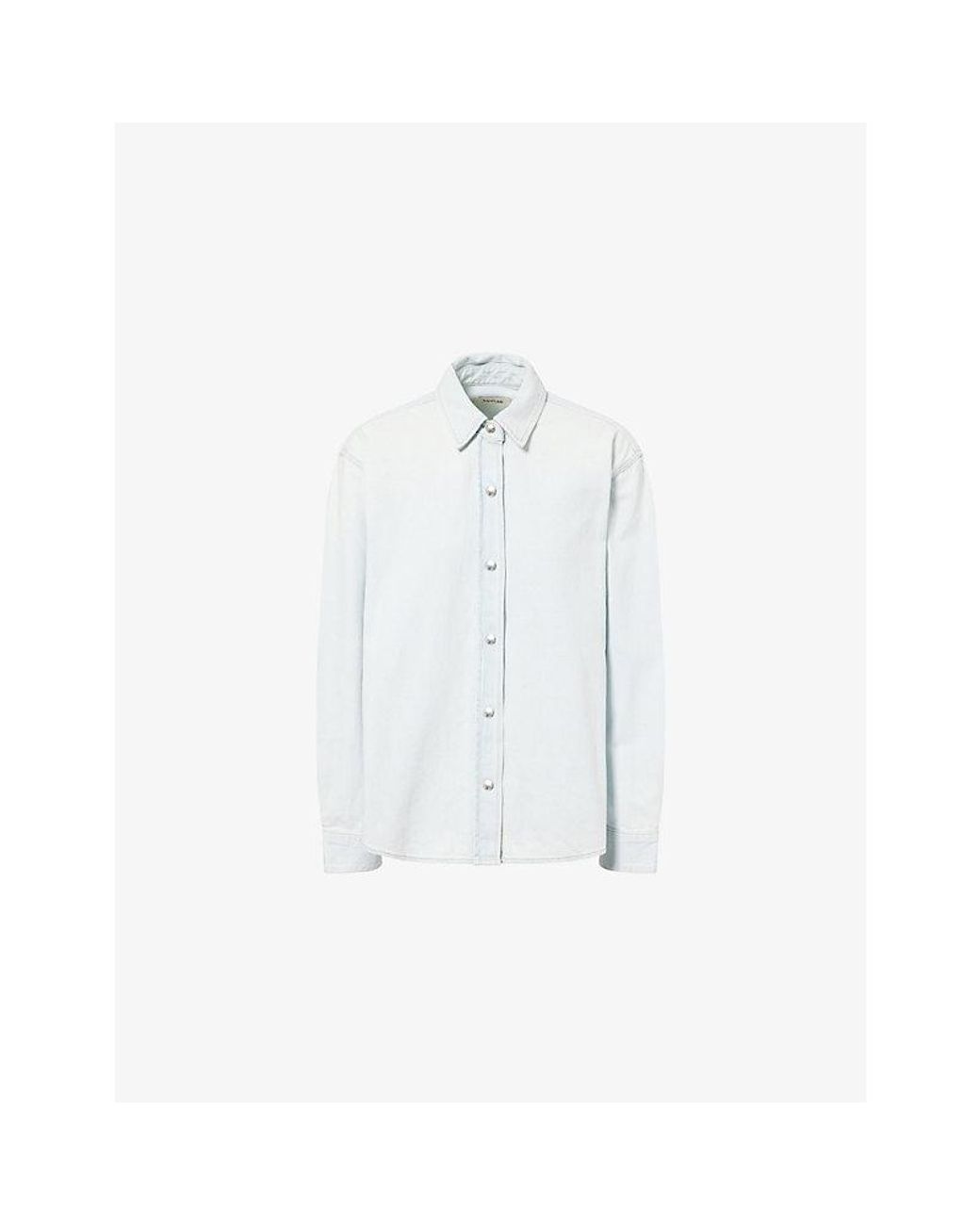 Agolde White Theo Open-Back Denim Shirt