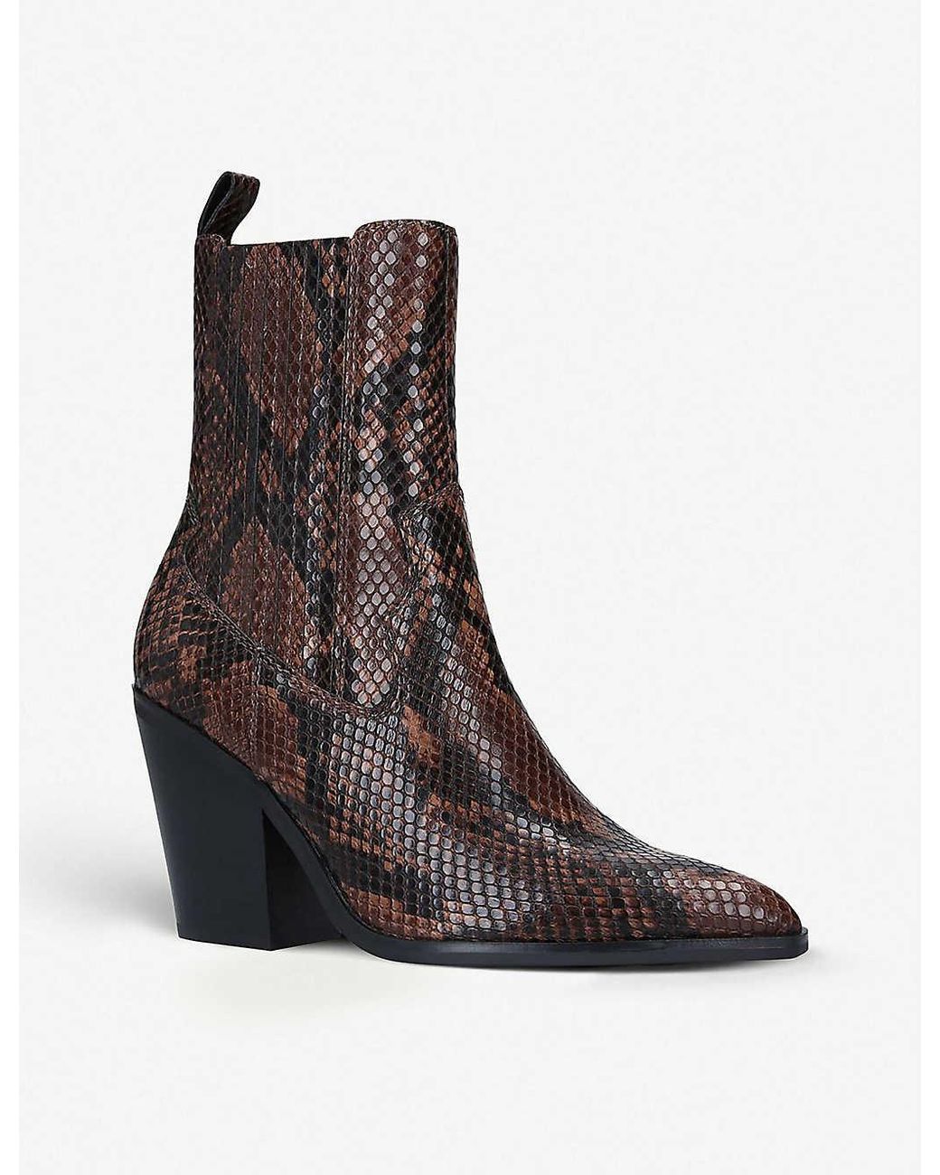 ALDO Drerissa Snakeskin print Ankle Boots in Brown Lyst