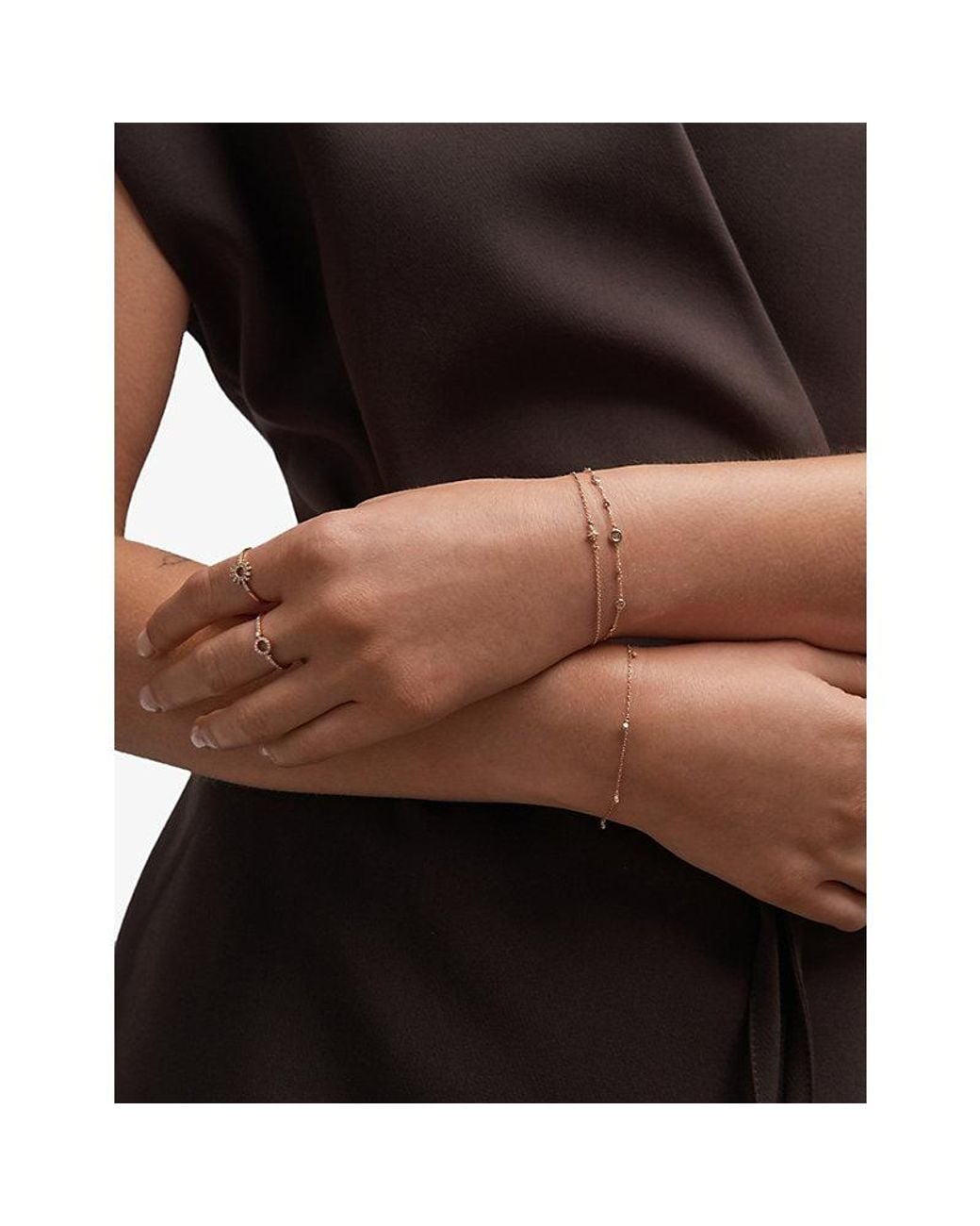 Astley Clarke Metallic Atomic 18Ct- And 0.218Ct Lab-Grown Diamond Station Bracelet