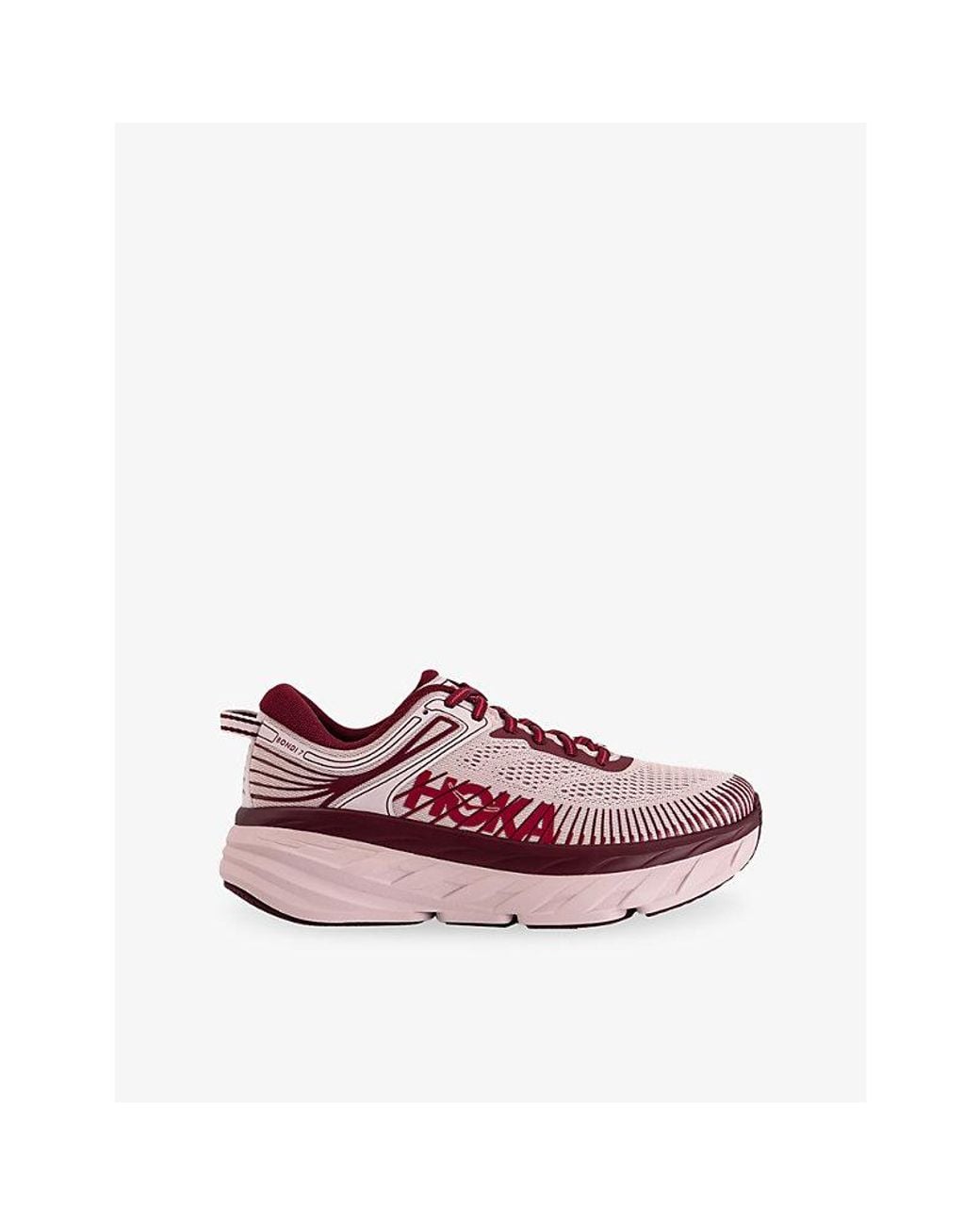 Hoka One One Pink Bondi 7 Woven Trainers