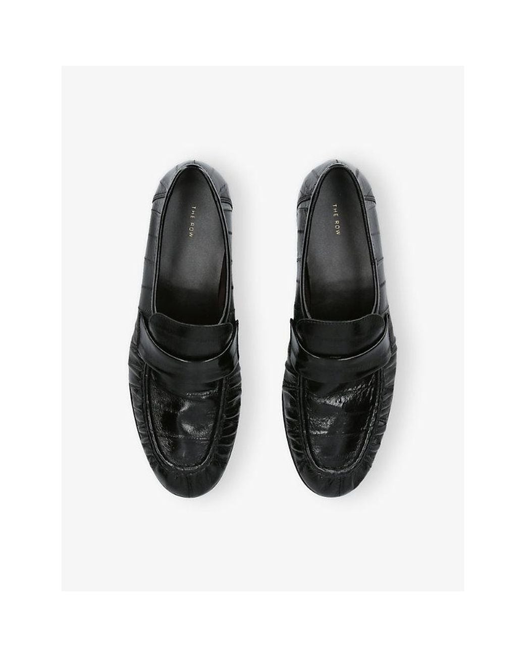 The Row Black Soft Eel Leather Loafers