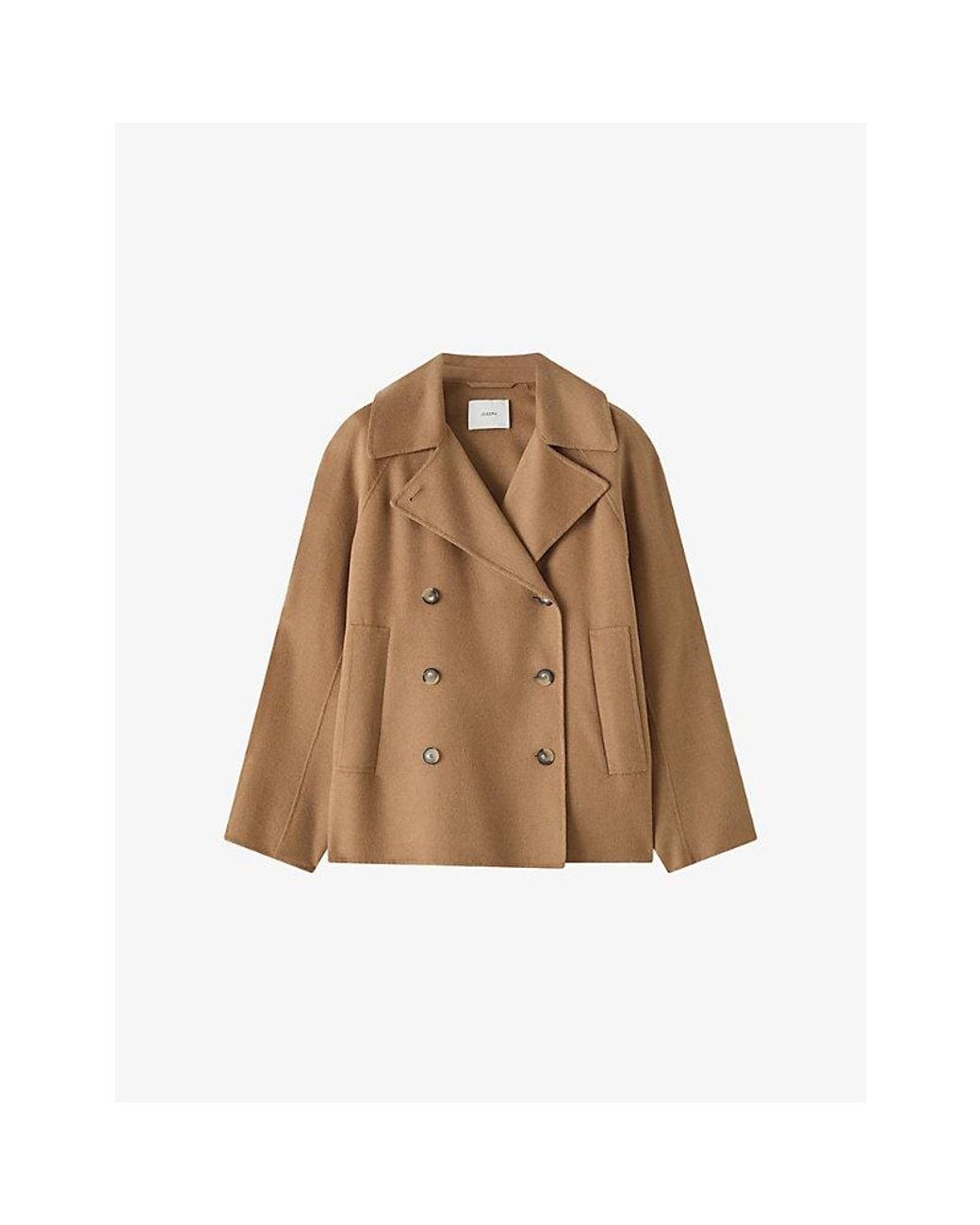 Joseph Brown Apollo Double-Breasted Wool-Blend Jacket