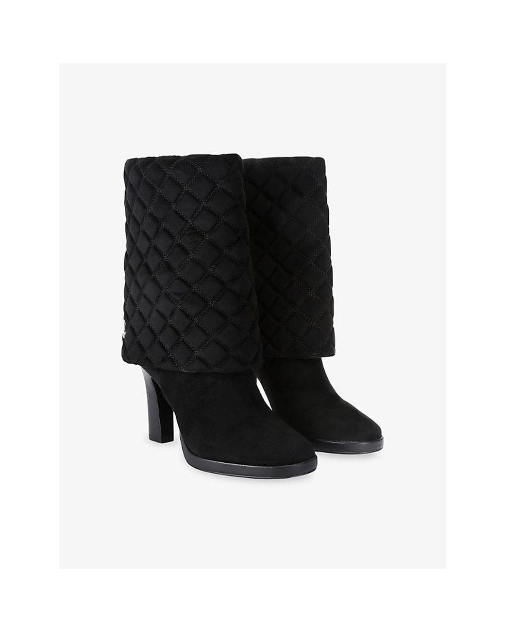 Steve Madden Black Subscribe Faux-Suede Heeled Boots