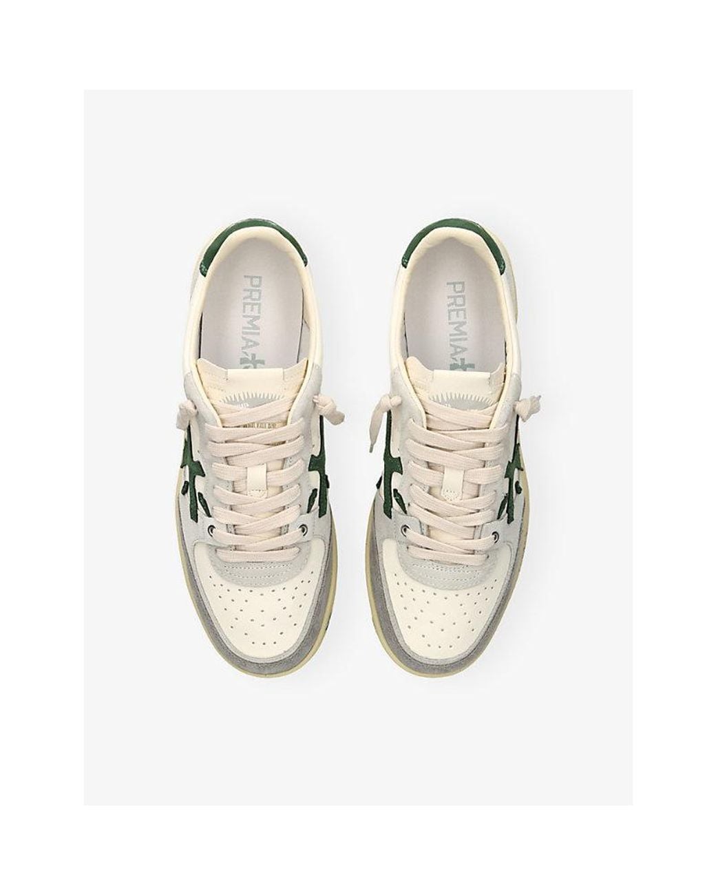 Premiata White Bskt Clay Leather Trainers for men