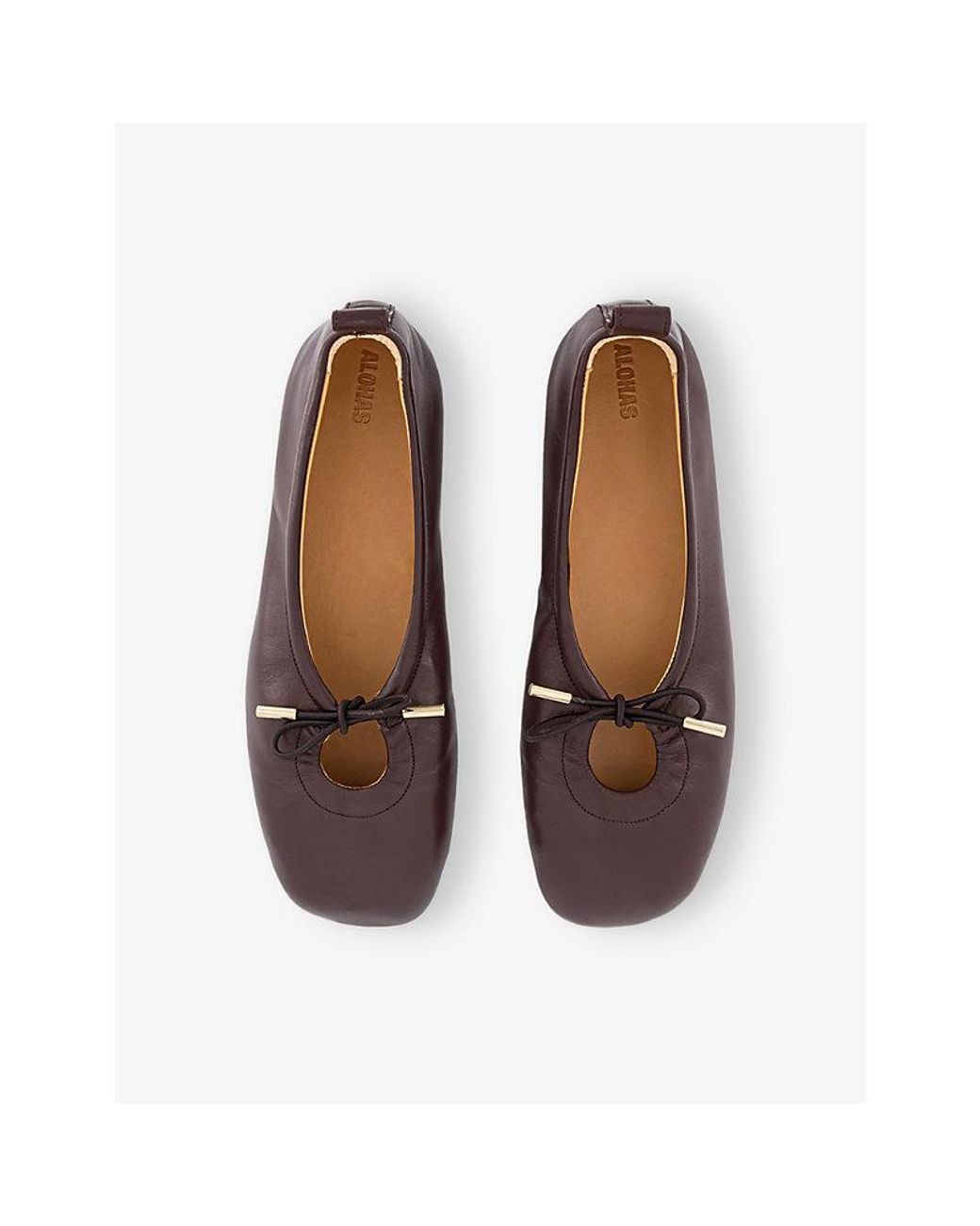 Alohas Brown Rosalind Leather Ballet Flats