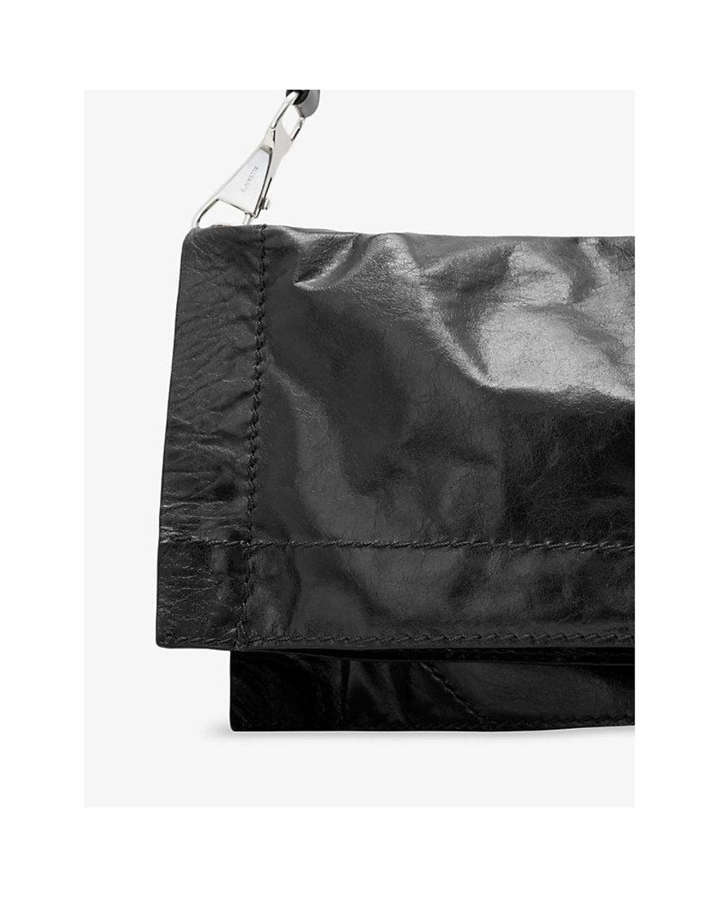 AllSaints Black Lutece Leather Shoulder Bag
