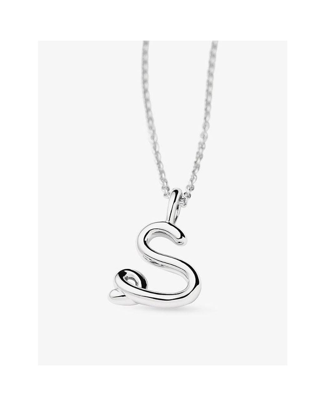 Missoma Metallic Curly Molten Mini Initial S-Plated Sterling- Necklace