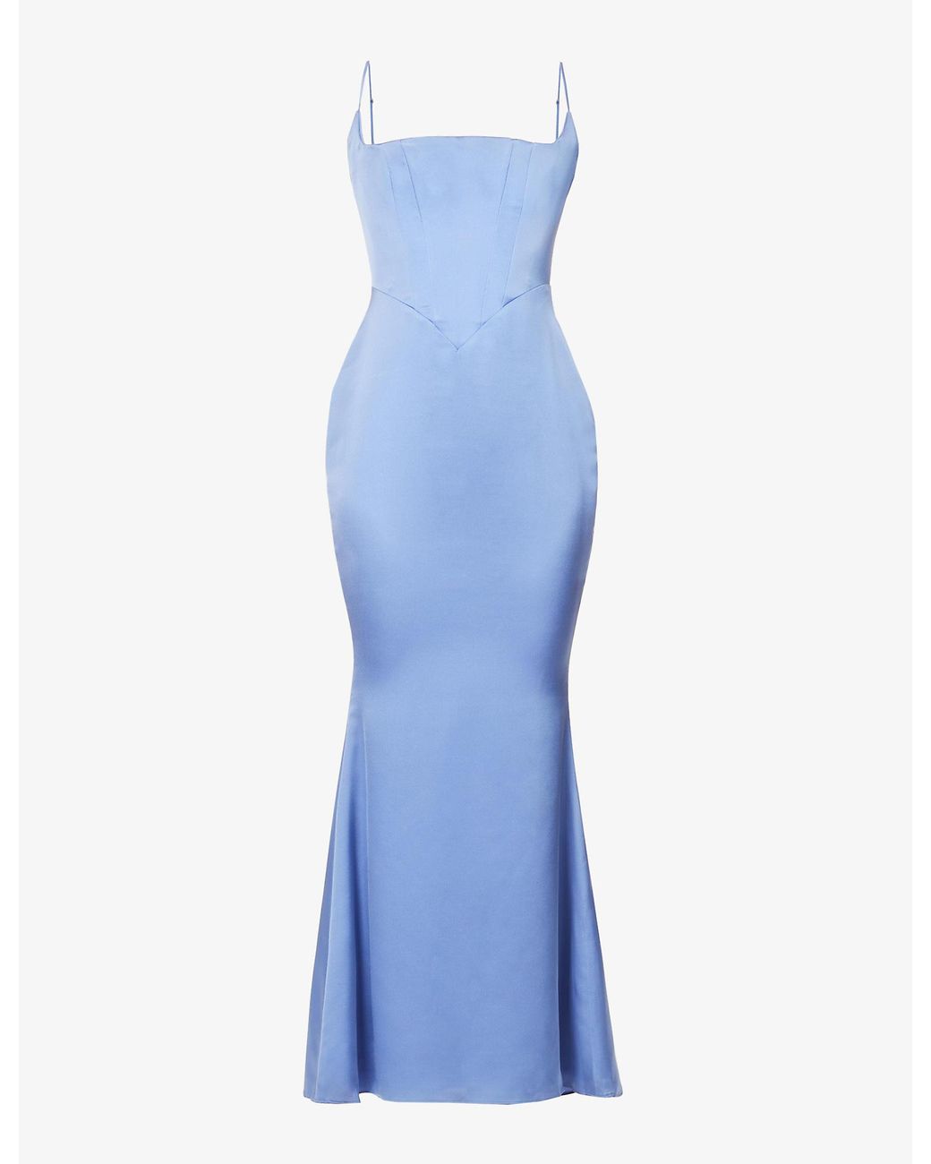 House Of Cb Olivette Corset Satin Maxi Dress in Blue Lyst
