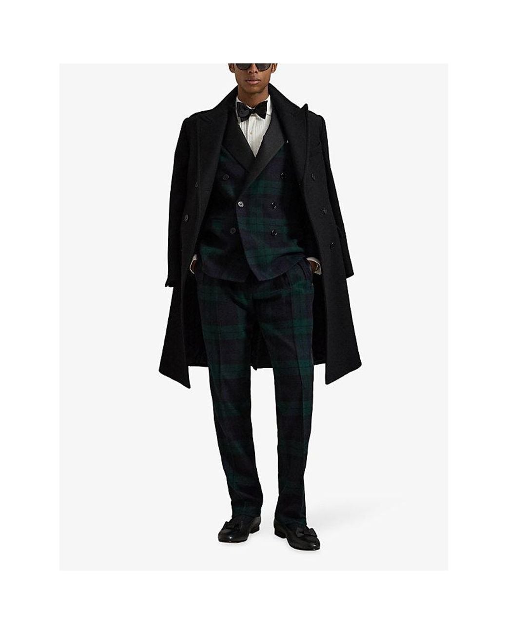 Polo Ralph Lauren Blue Checked Double-Breasted Wool Blazer for men