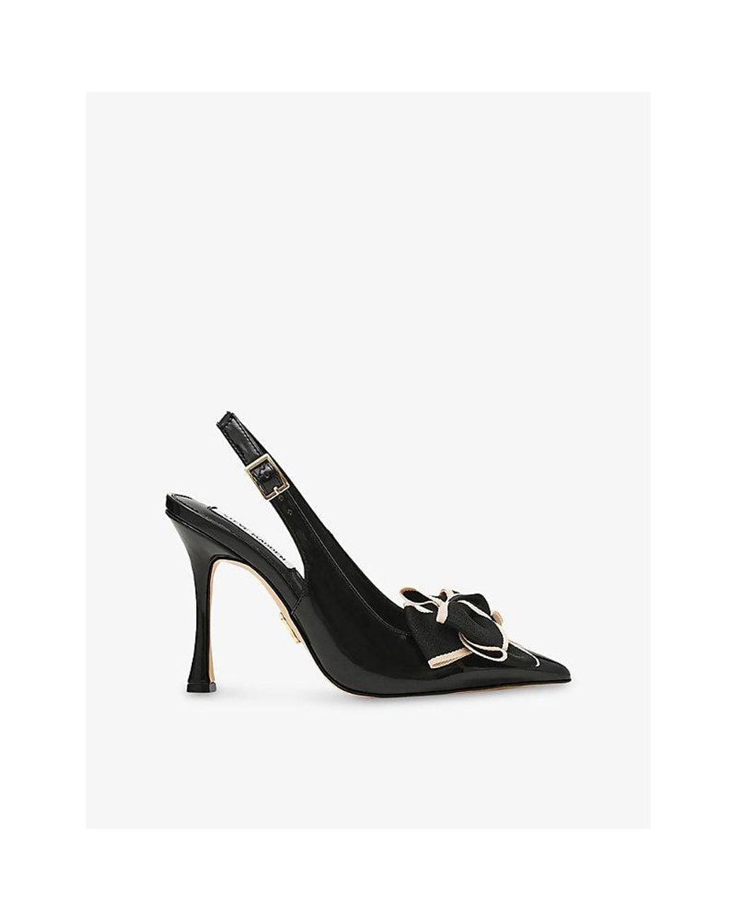 Steve Madden Black Balina Faux-Leather Slingbacks